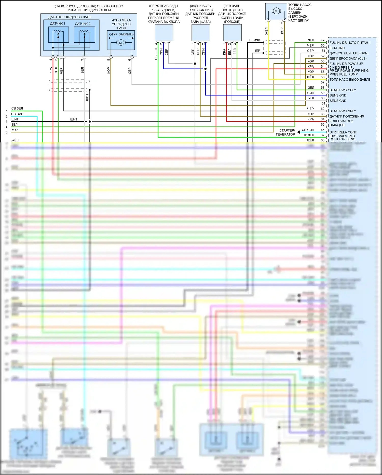 Juke Nissan I (2010-2014): Электросхема двигателя 1,6л турбо (4 из 4) 