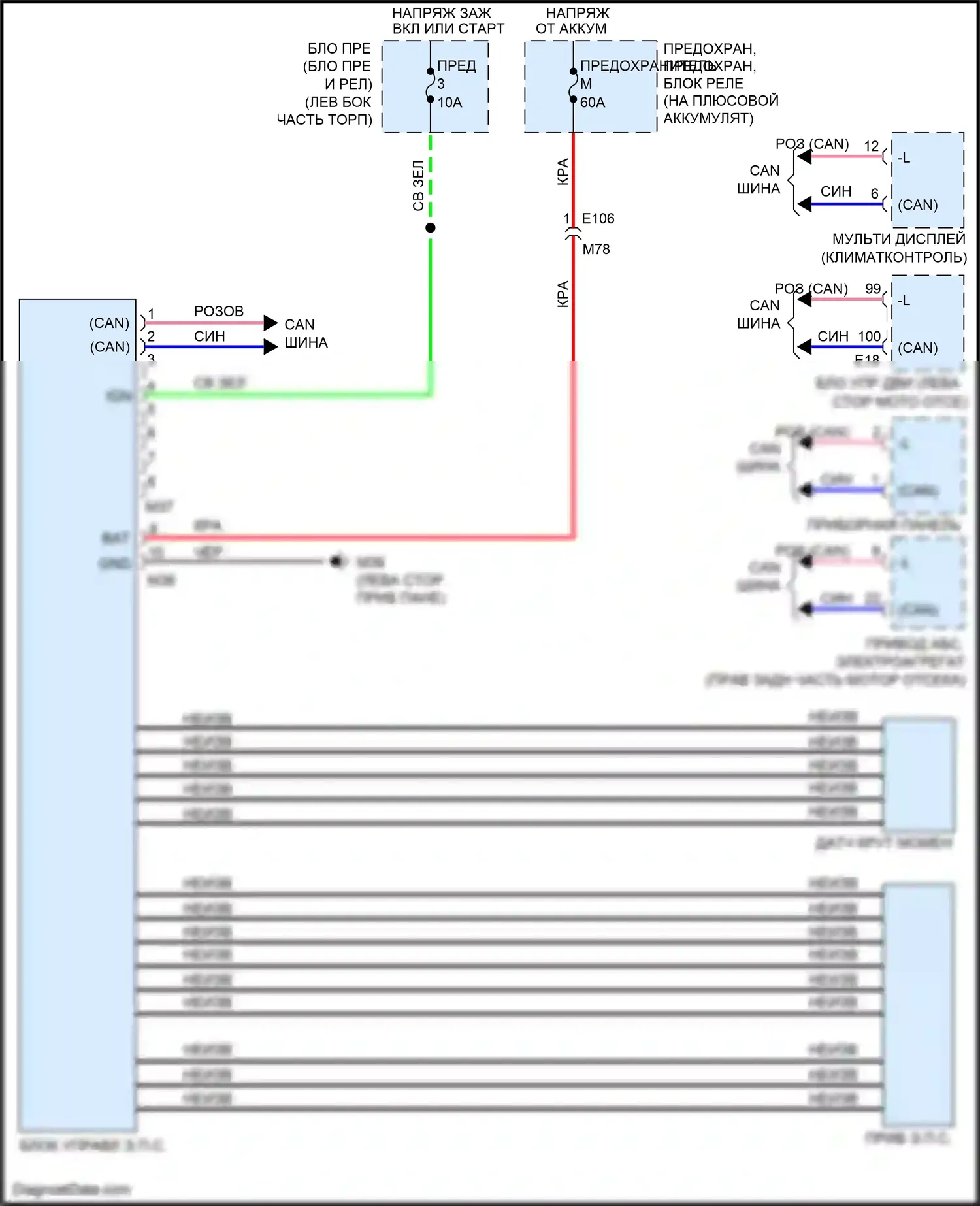Juke Nissan I (2010-2014): Электросхема электроусилителя руля 