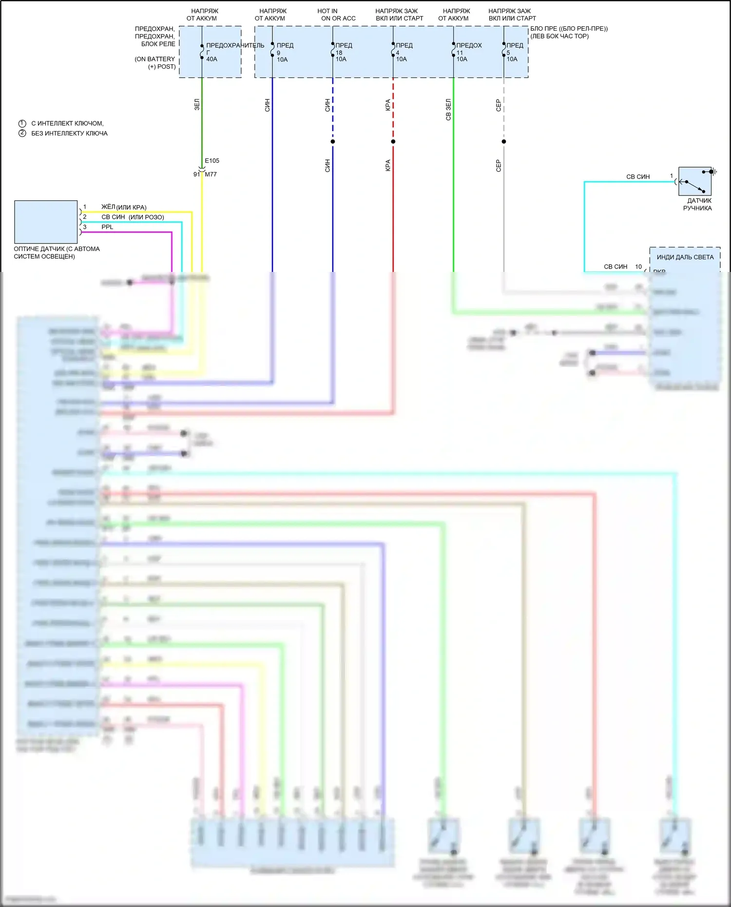 Juke Nissan I (2010-2014): Электросхема фар (1 из 2) 