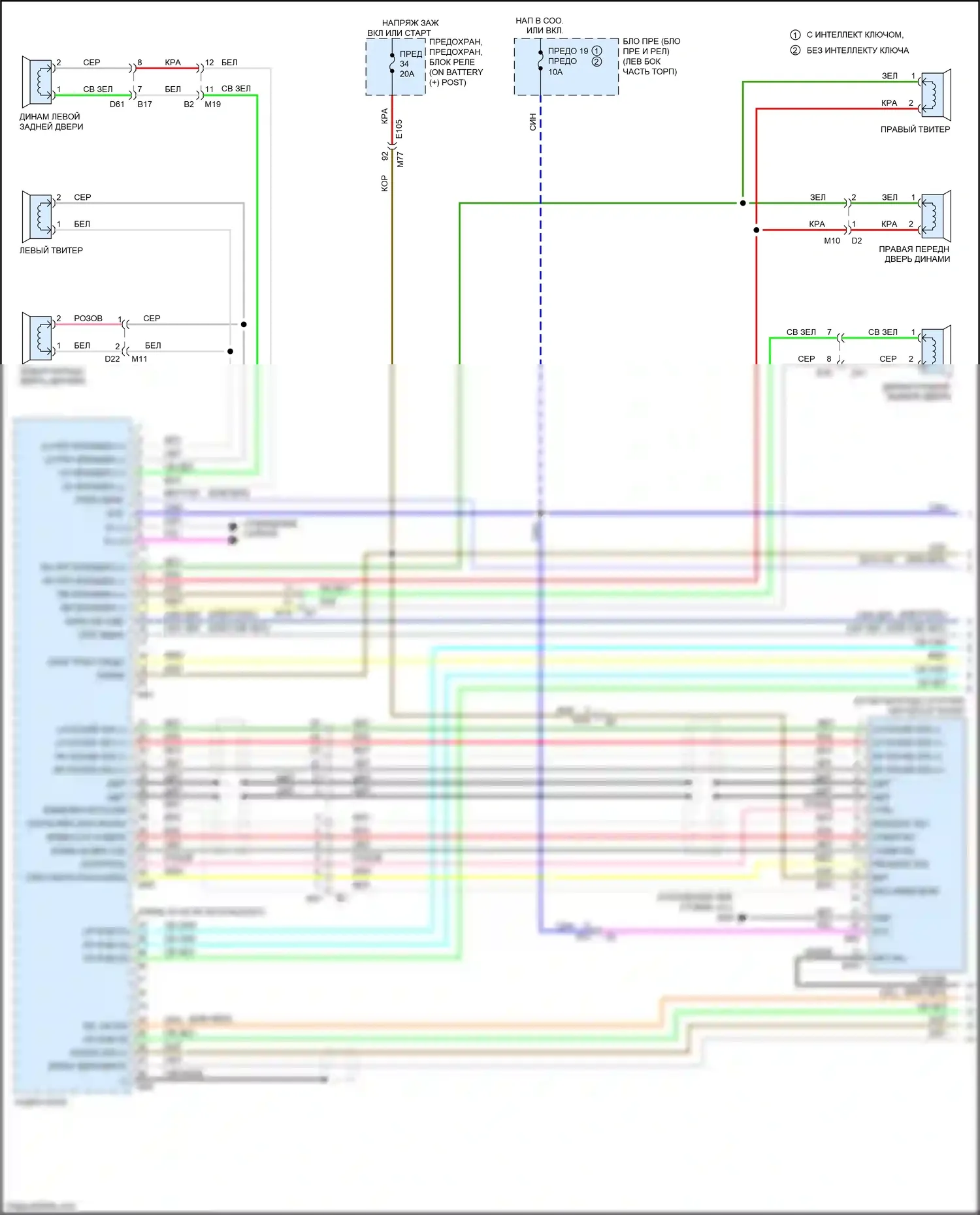 Juke Nissan I (2010-2014): Электросхема магнитолы, без навигации (1 из 3) 