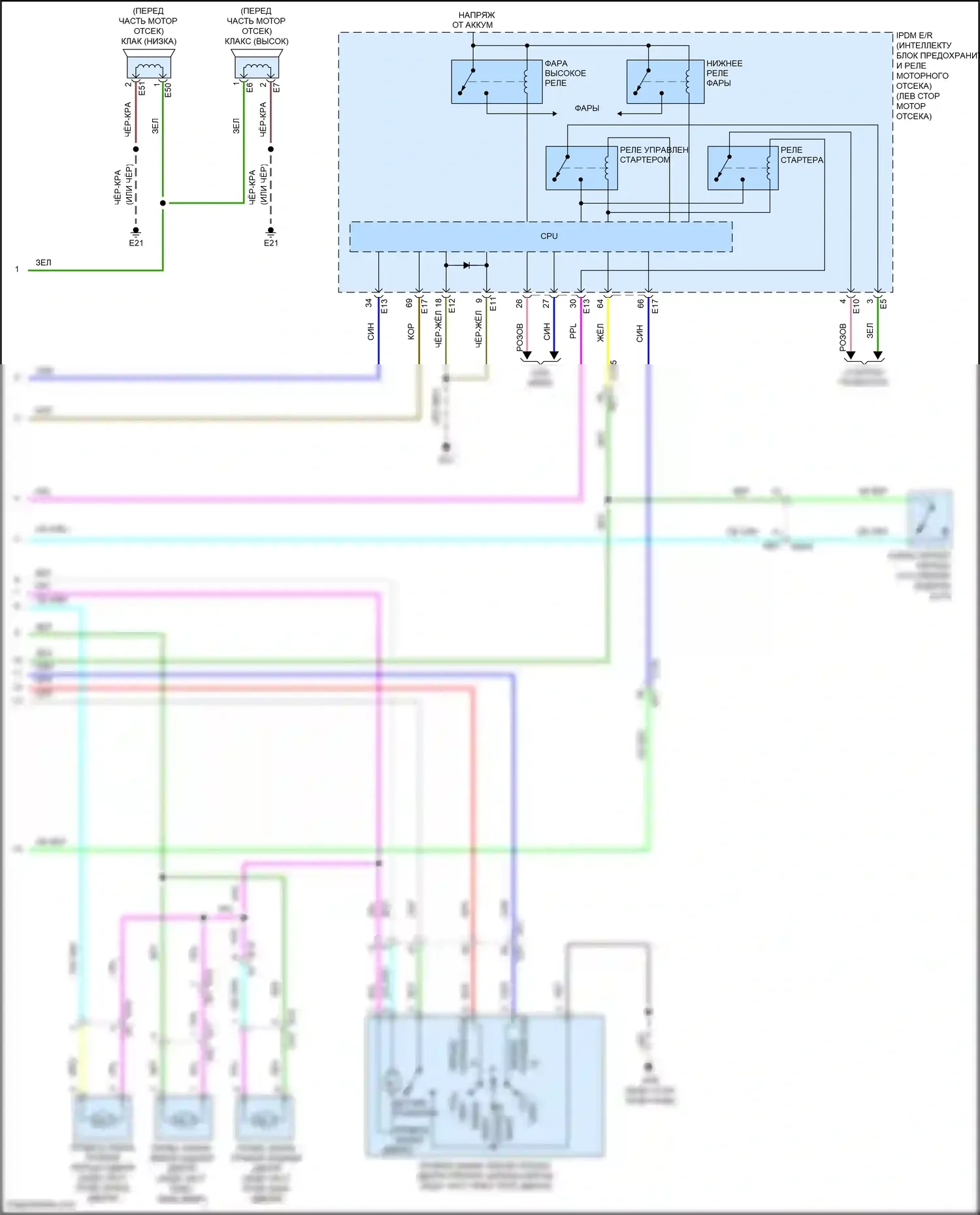 Juke Nissan I (2010-2014): Электросхема центрального замка с интеллектуальным ключом (3 из 3) 