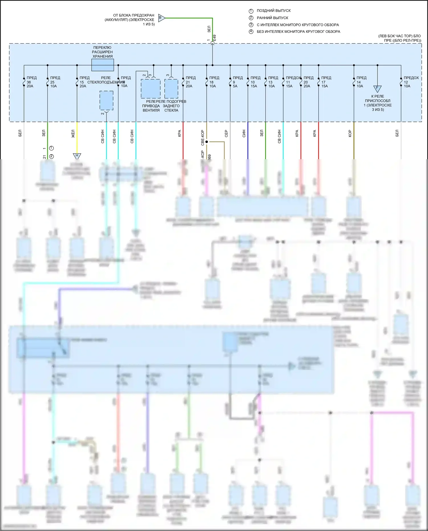 Kicks Nissan I рестайлинг (2020-2024): Электросхема блока предохранителей реле (2 из 5) 
