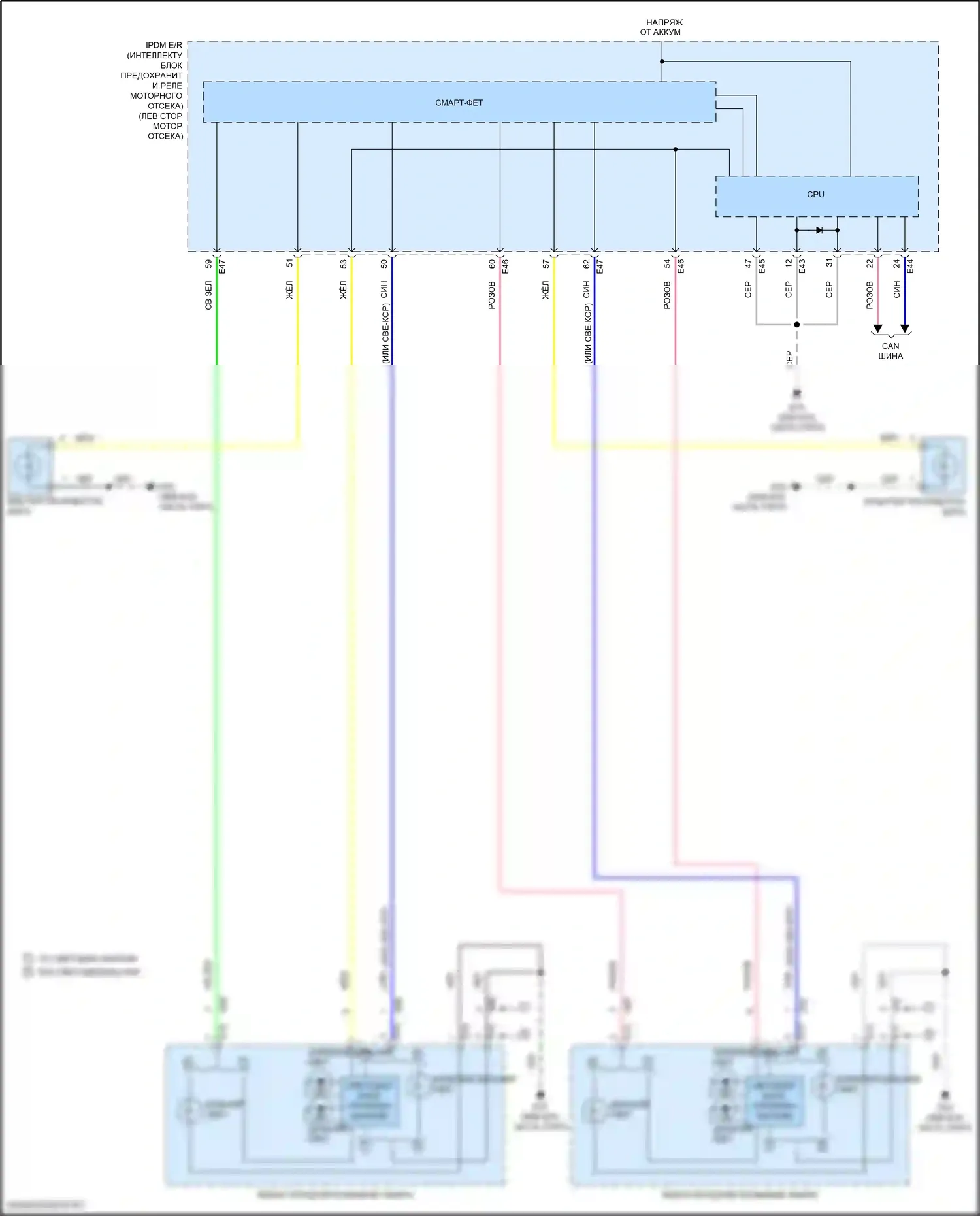 Kicks Nissan I рестайлинг (2020-2024): Электросхема фар (2 из 2) 