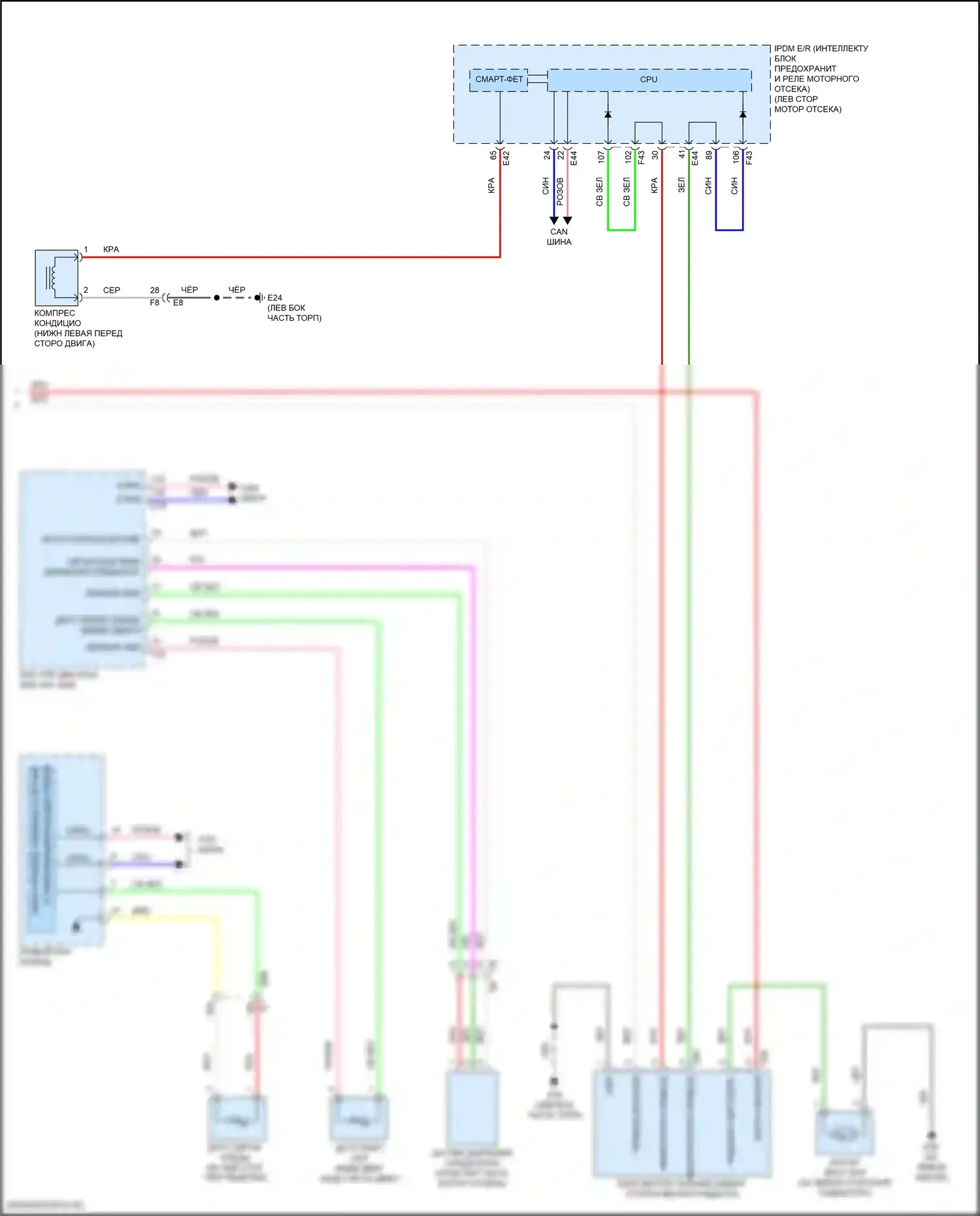 Kicks Nissan I рестайлинг (2020-2024): Электросхема ручного кондиционера (3 из 3) 