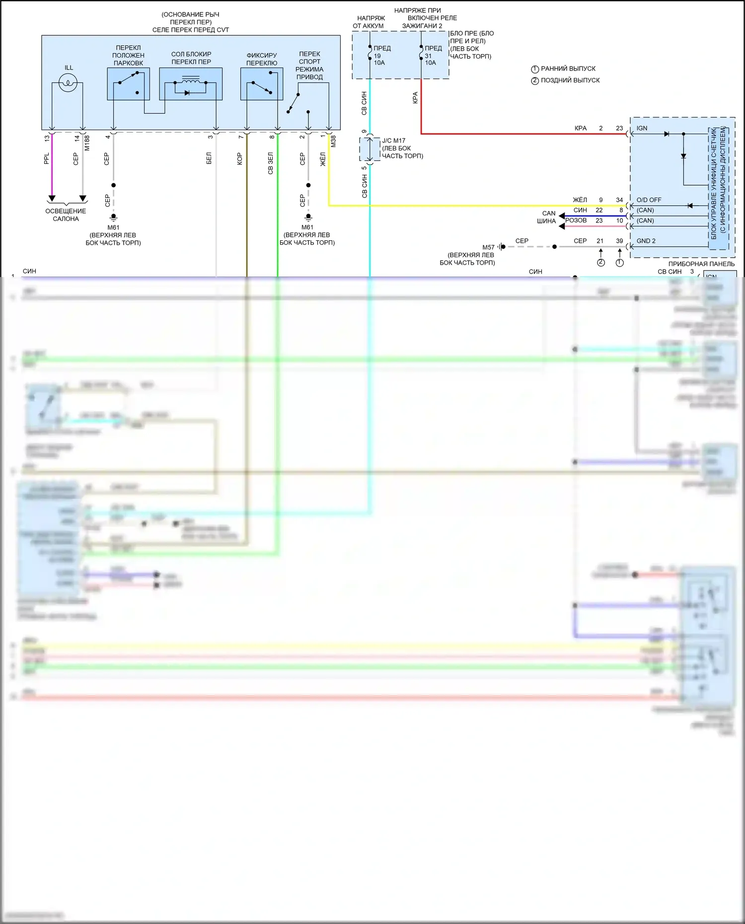 Kicks Nissan I рестайлинг (2020-2024): Электросхема коробки передач (2 из 2) 