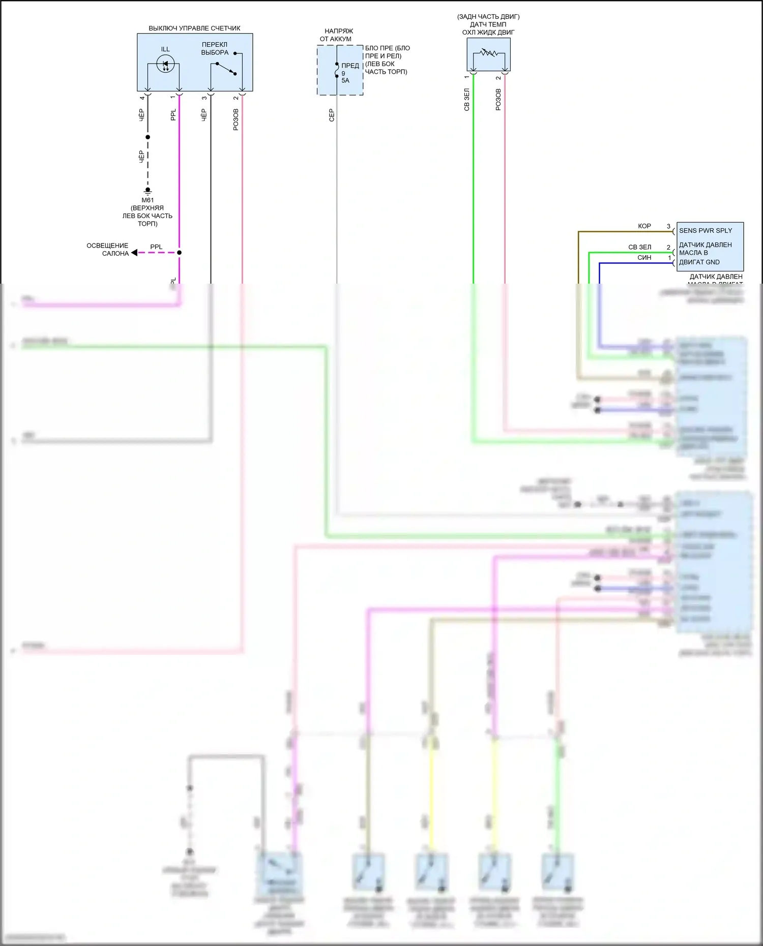 Kicks Nissan I рестайлинг (2020-2024): Электросхема приборной панели, поздний выпуск (2 из 2) 
