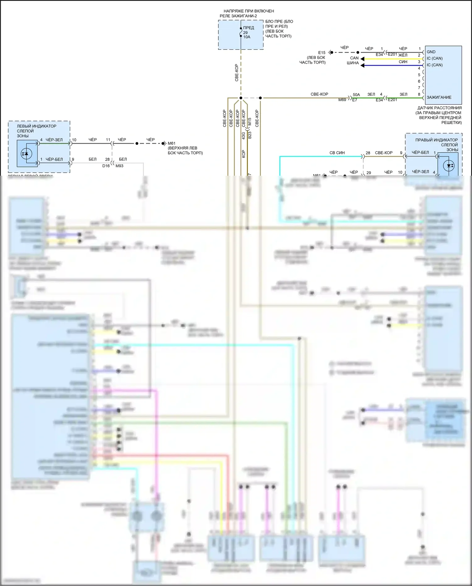 Kicks Nissan I рестайлинг (2020-2024): Электросхема системы помощи водителю 