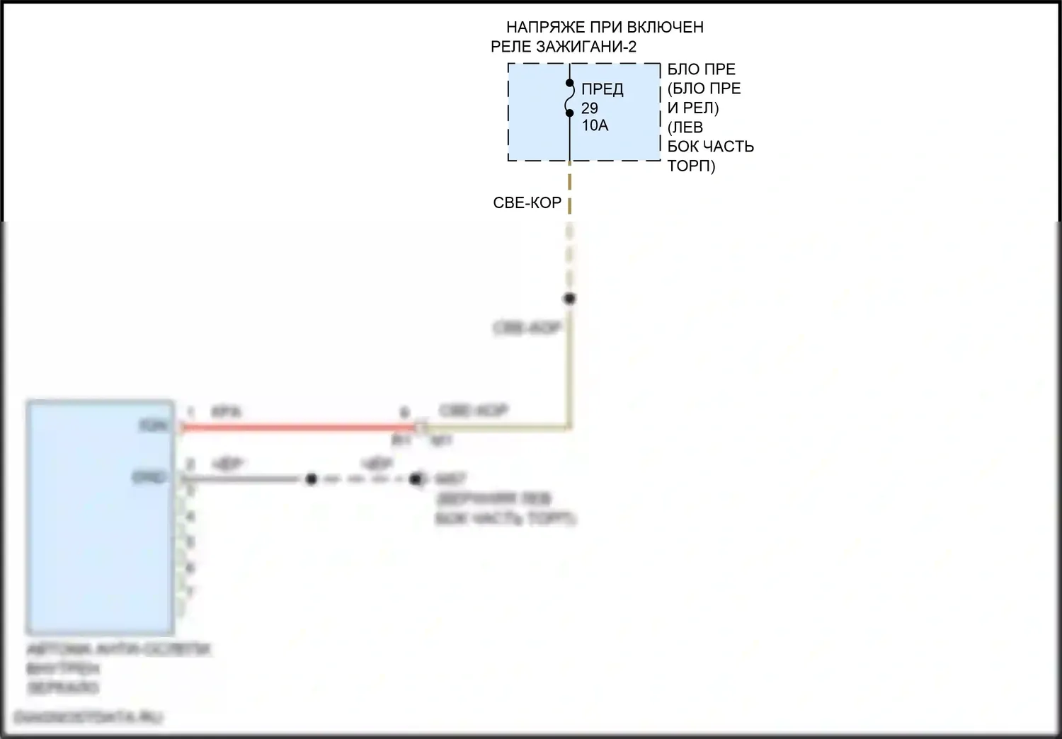 Kicks Nissan I рестайлинг (2020-2024): Auto анти-ослепляя внутри зеркальной электросхемы проводки 