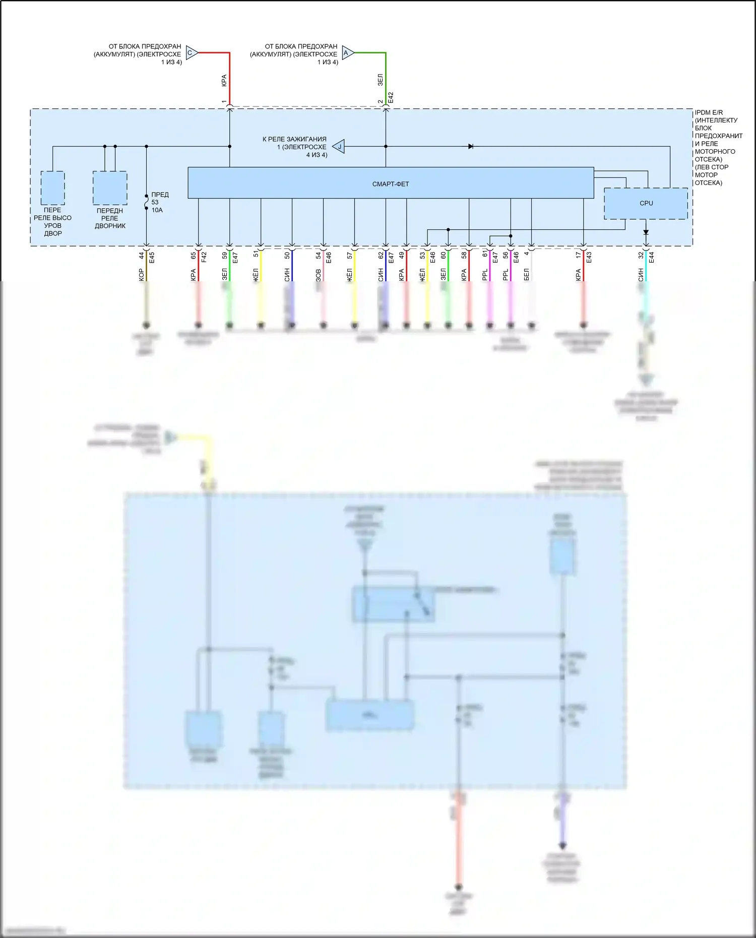 Kicks Nissan I (2016-2020): Электросхема блока предохранителей реле (4 из 4) 