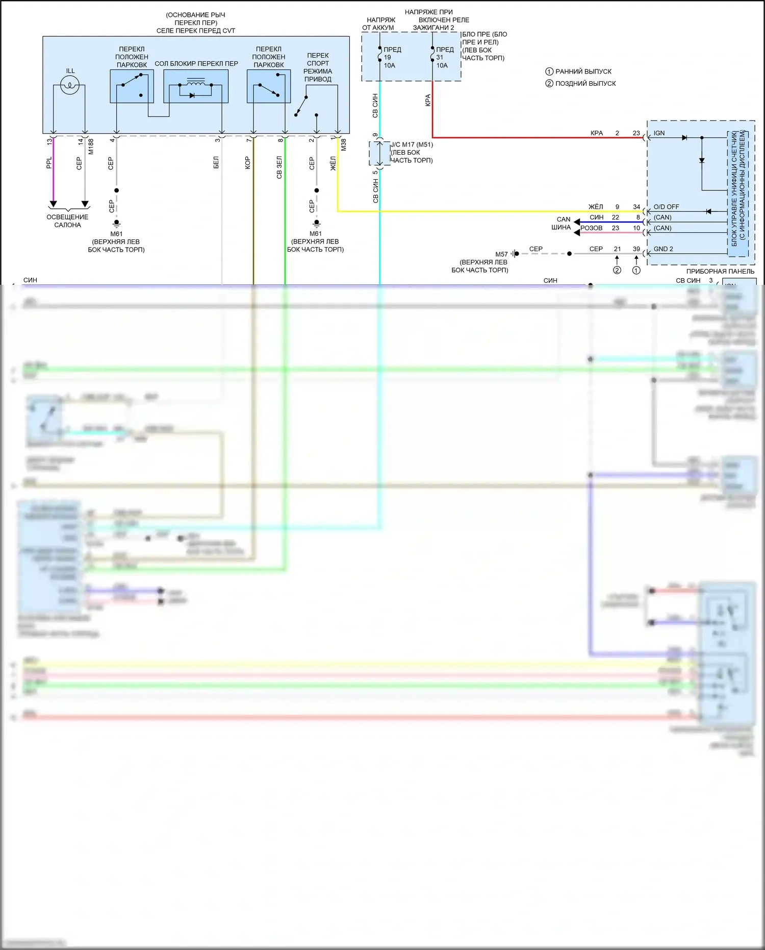 Kicks Nissan I (2016-2020): Электросхема коробки передач (2 из 2) 