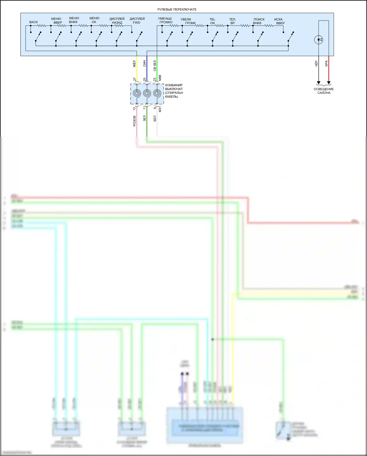 Kicks Nissan I (2016-2020): Электросхема навигации, без bose (2 из 3) 