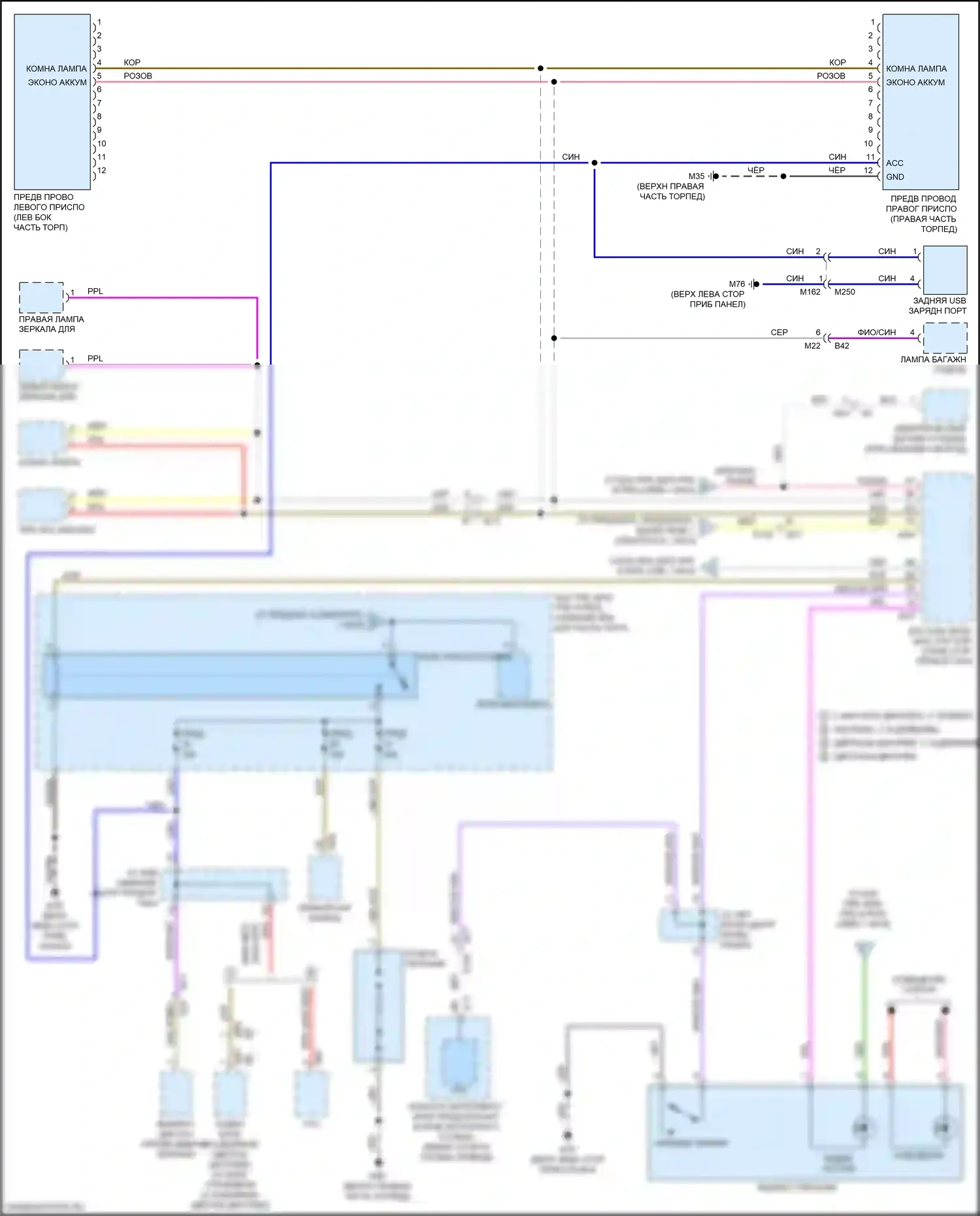 Leaf Nissan II (2017-2024): Электросхема блока предохранителей реле (2 из 6) 