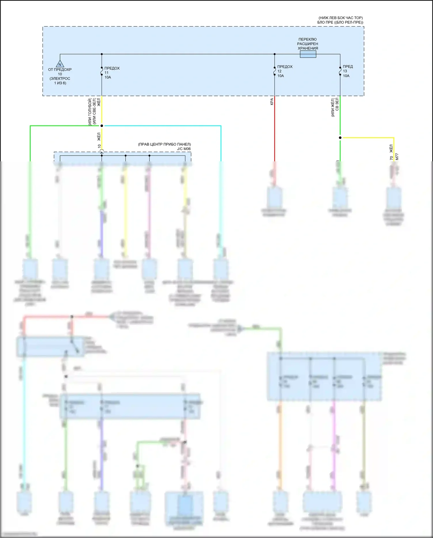 Leaf Nissan II (2017-2024): Электросхема блока предохранителей реле (6 из 6) 