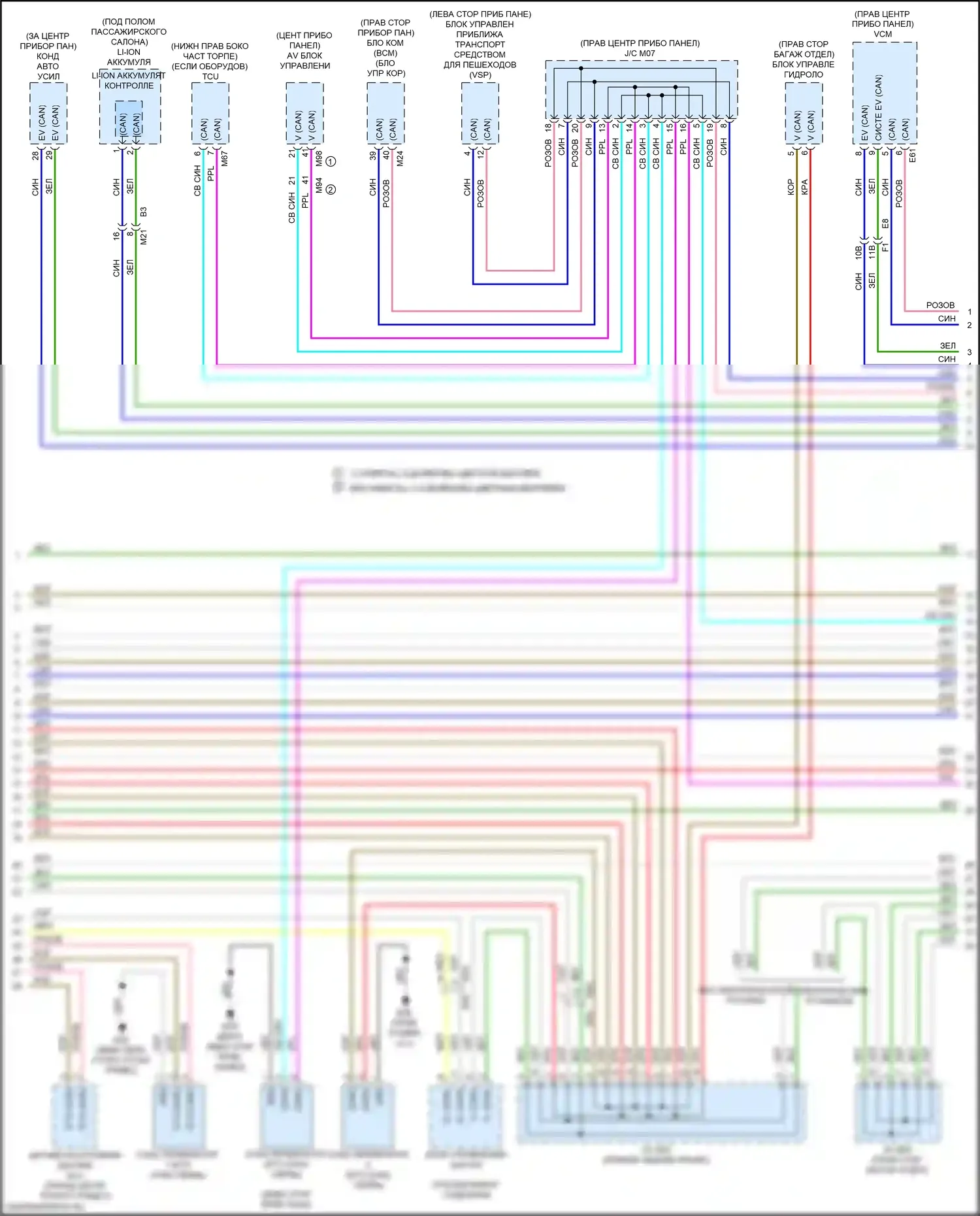 Leaf Nissan II (2017-2024): Can шина электросхема (2 из 3) 