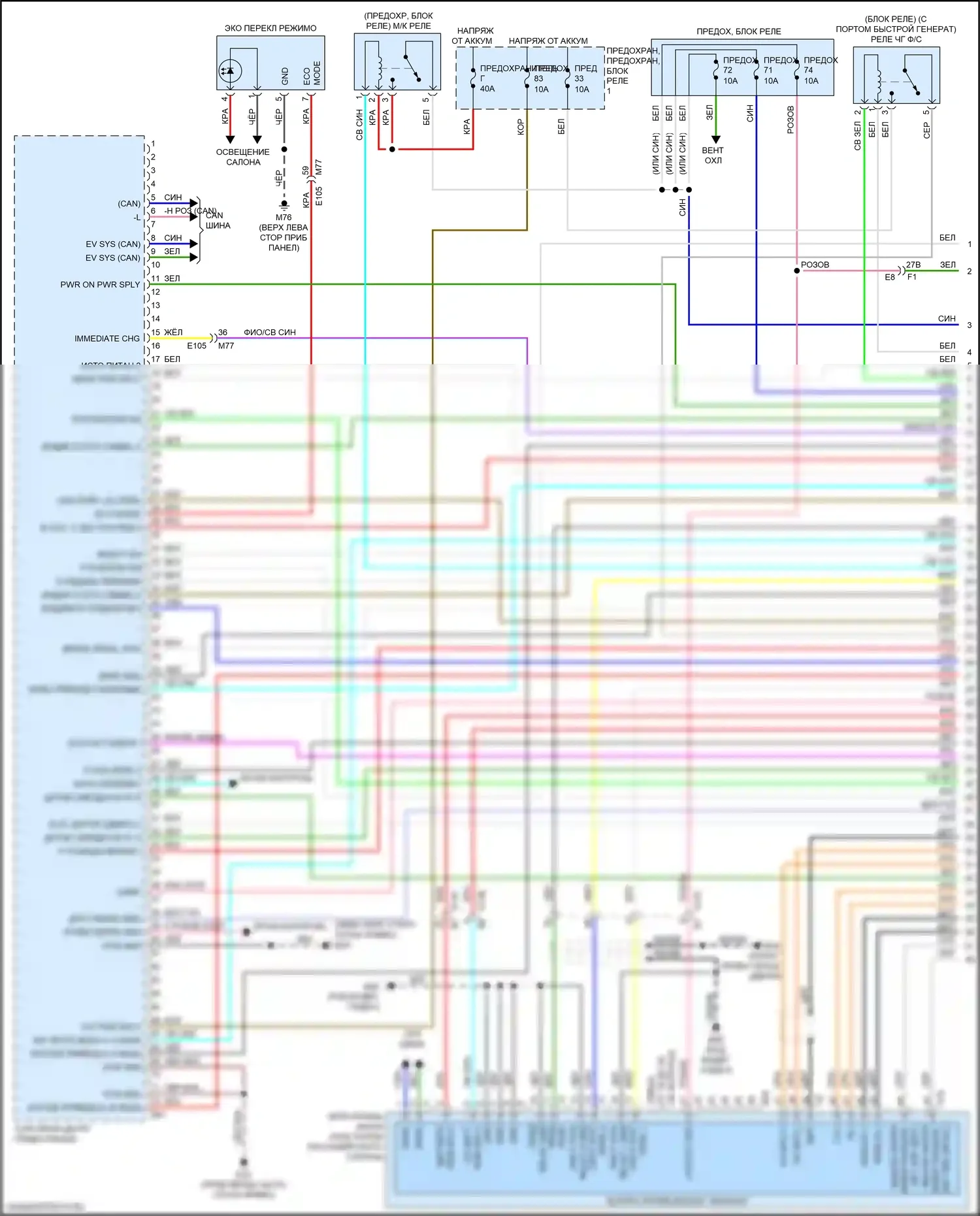 Leaf Nissan II (2017-2024): Электросхема двигателя электрическая, электросхема органов управления двигателем (1 из 8) 