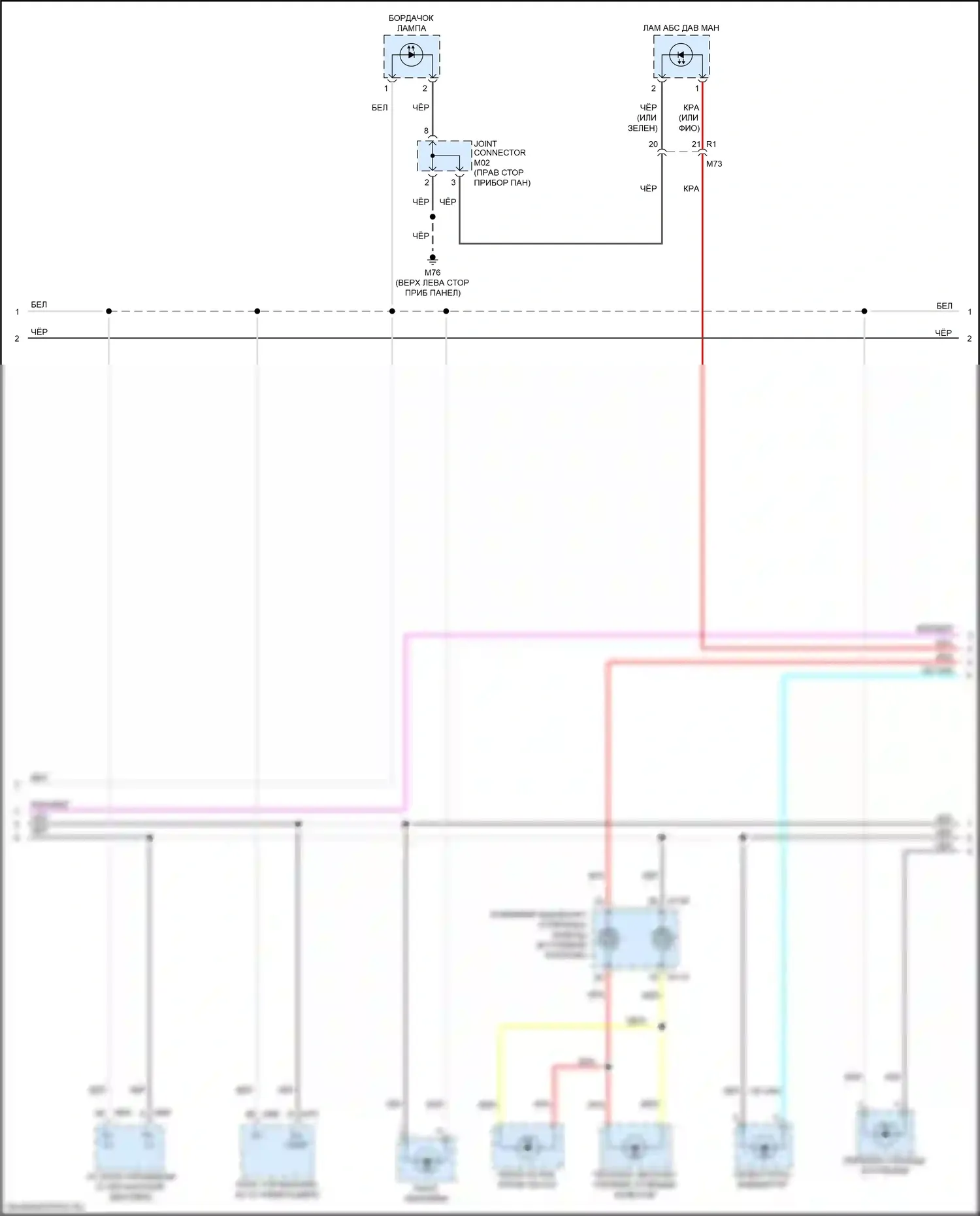 Leaf Nissan II (2017-2024): Электросхема подсветки приборной панели (2 из 3) 