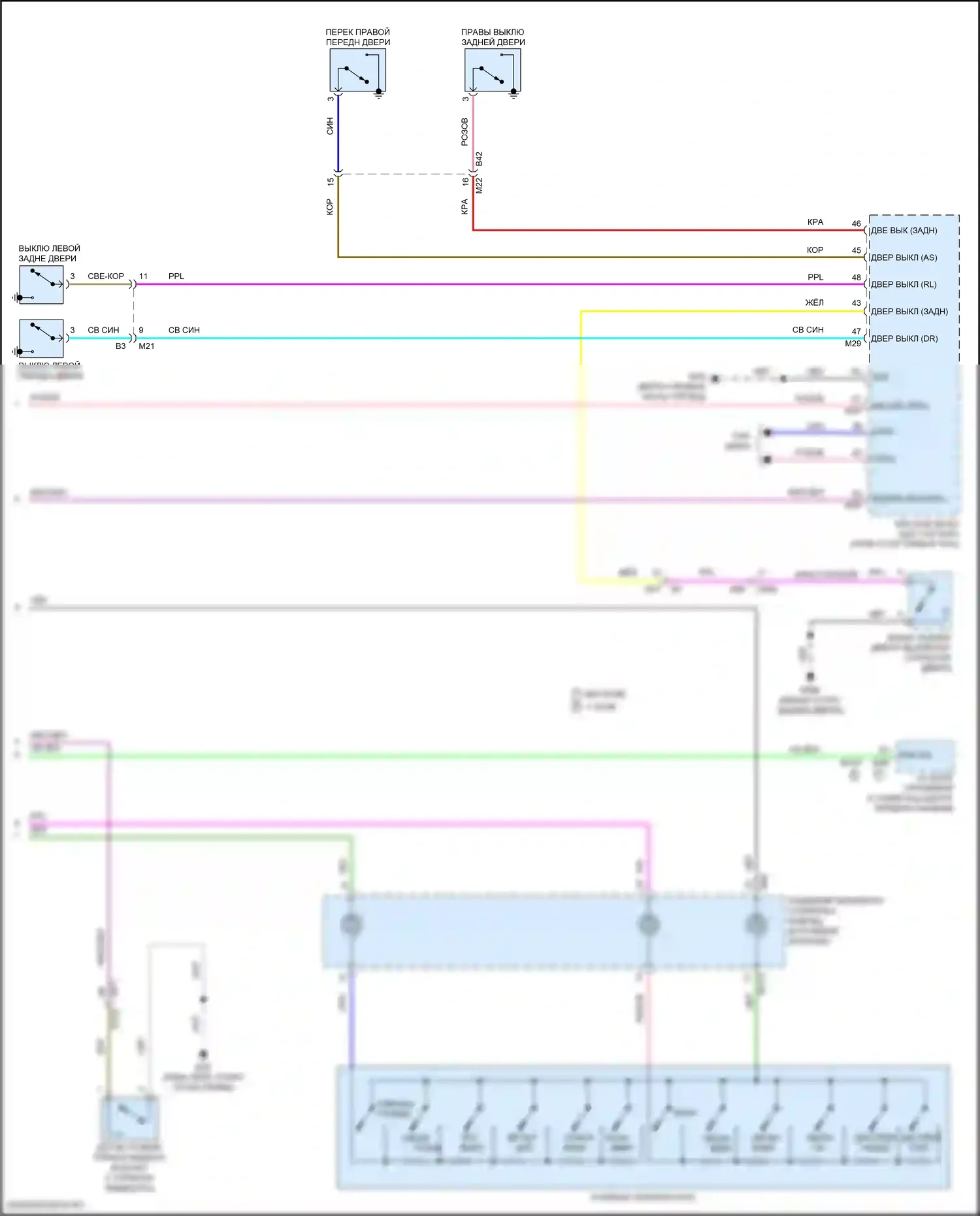 Leaf Nissan II (2017-2024): Электросхема приборной панели (2 из 2) 