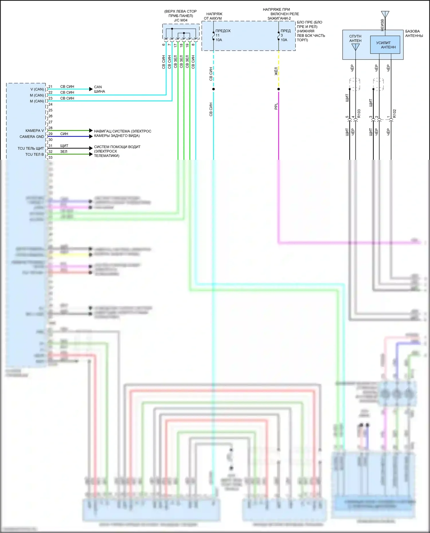 Leaf Nissan II (2017-2024): Электросхема навигации, без bose, с 8-дюймовым цветным дисплеем (1 из 2) 