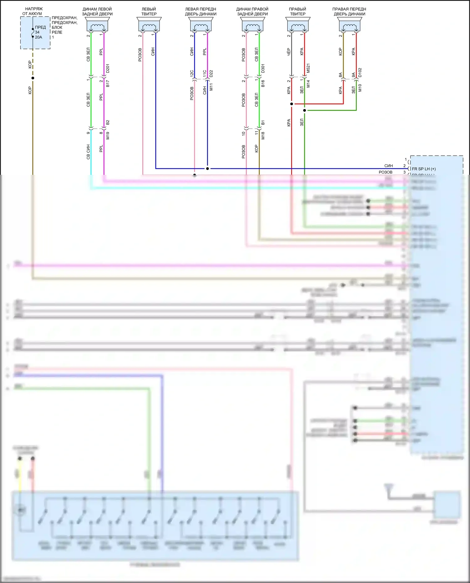 Leaf Nissan II (2017-2024): Электросхема навигации, без bose, с 8-дюймовым цветным дисплеем (2 из 2) 