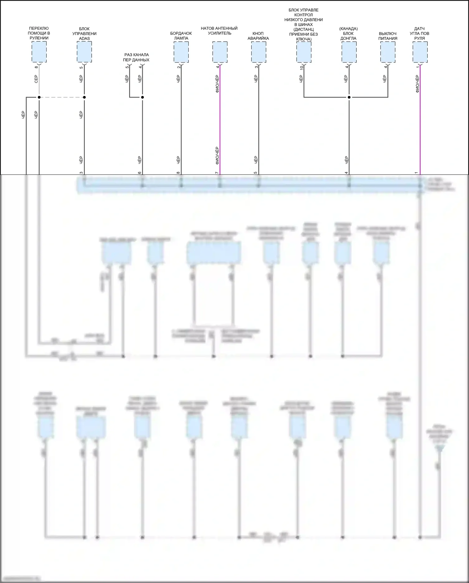 Leaf Nissan II (2017-2024): Электросхема точек подключения масс (4 из 5) 