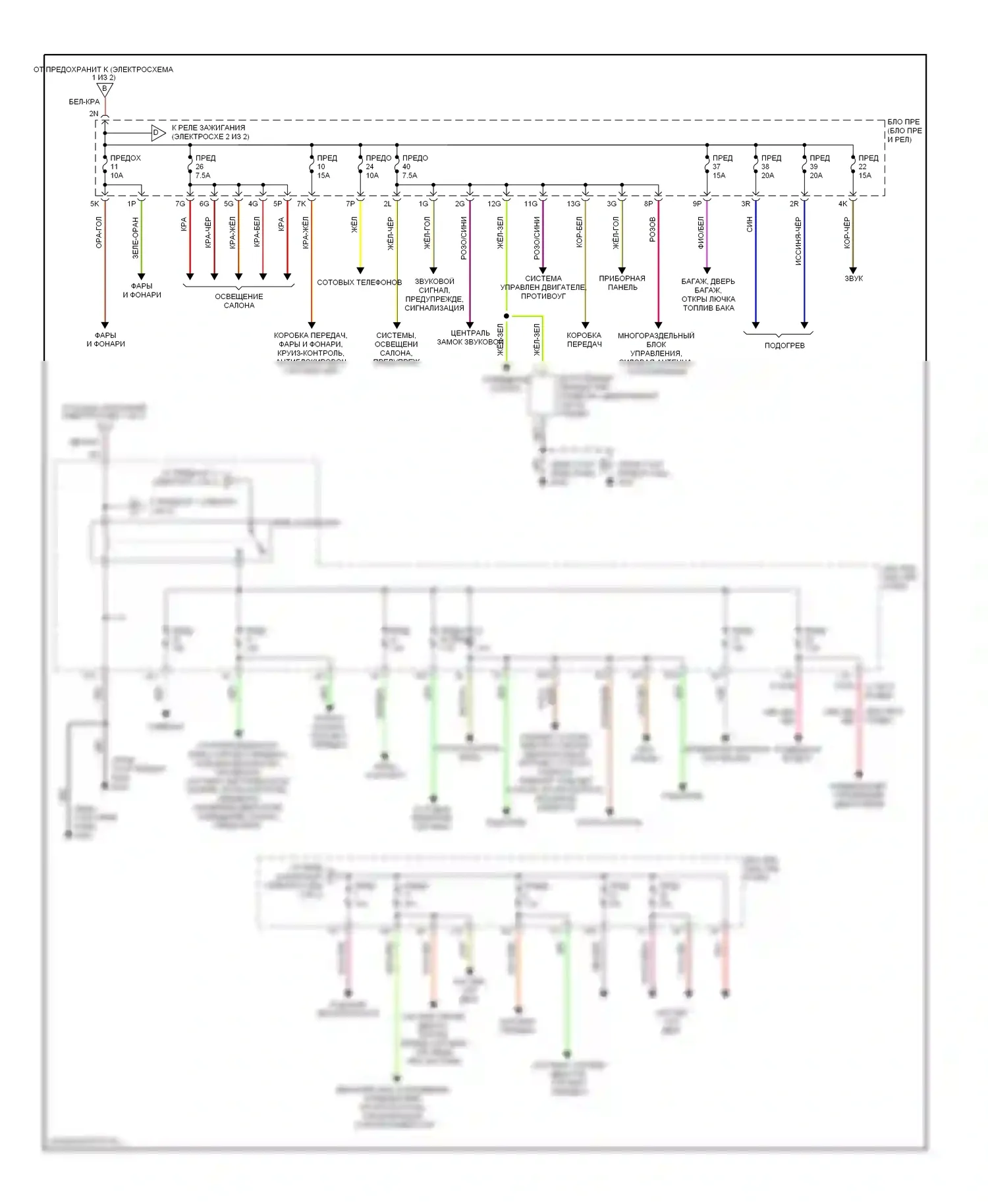 Maxima Nissan A32 (1994-2000): Электросхема блока предохранителей реле (2 из 2) 