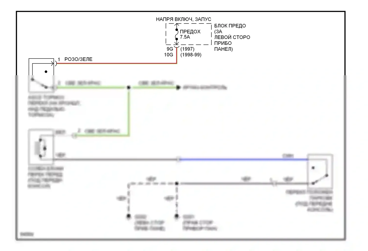 Maxima Nissan A32 (1994-2000): Электросхема блокировки селектора 