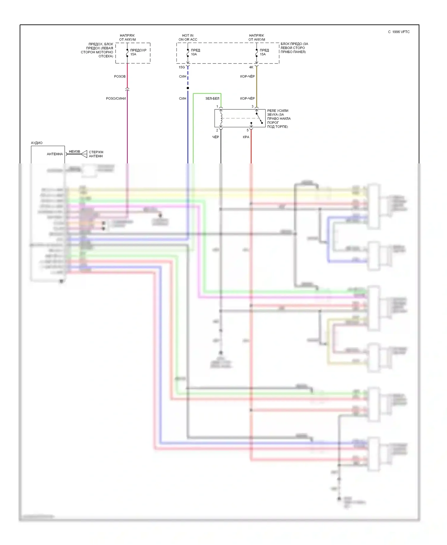Maxima Nissan A32 (1994-2000): Электросхема высококачественной звуковой магнитолы 