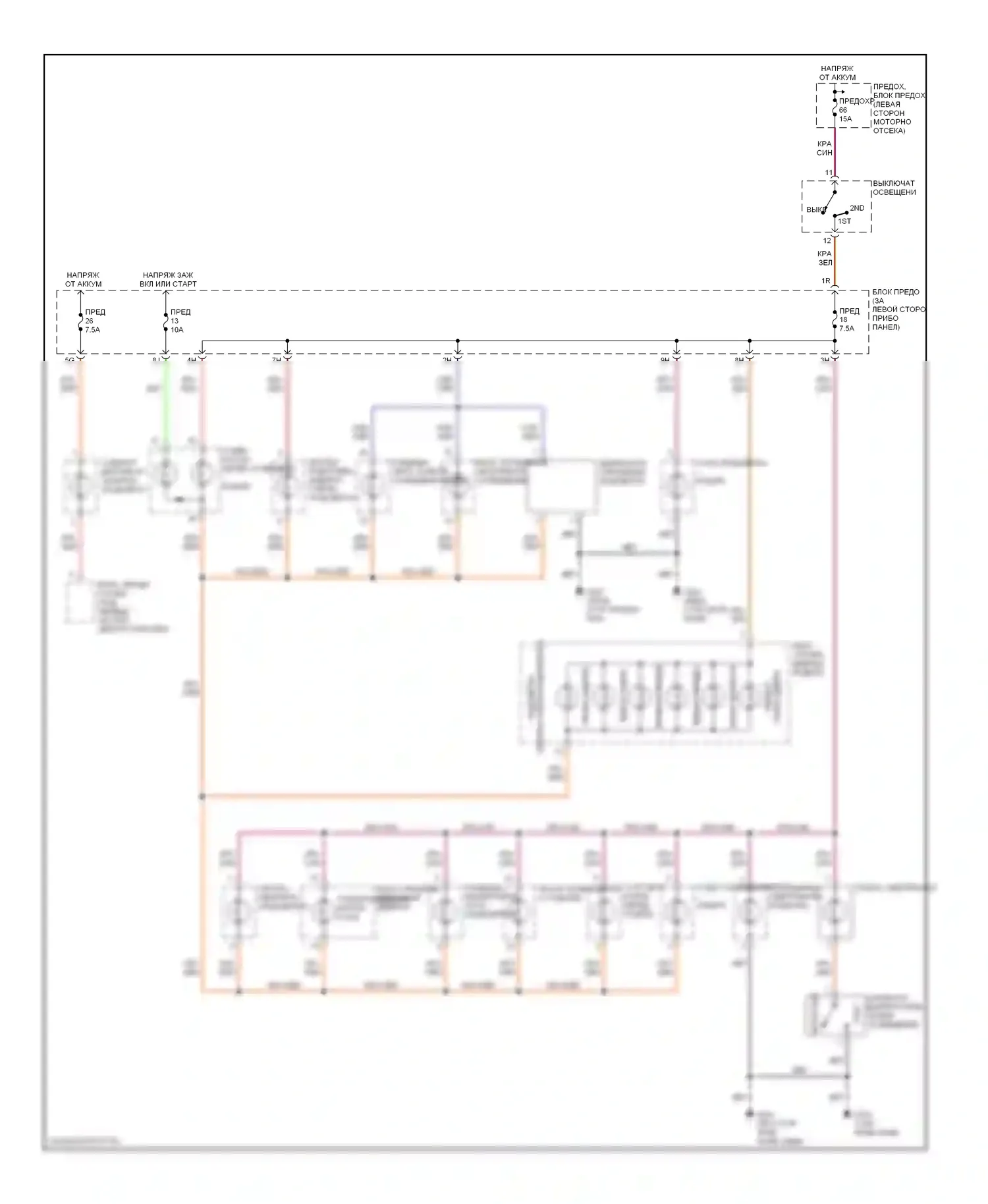Maxima Nissan A32 (1994-2000): Электросхема подсветки приборной панели 
