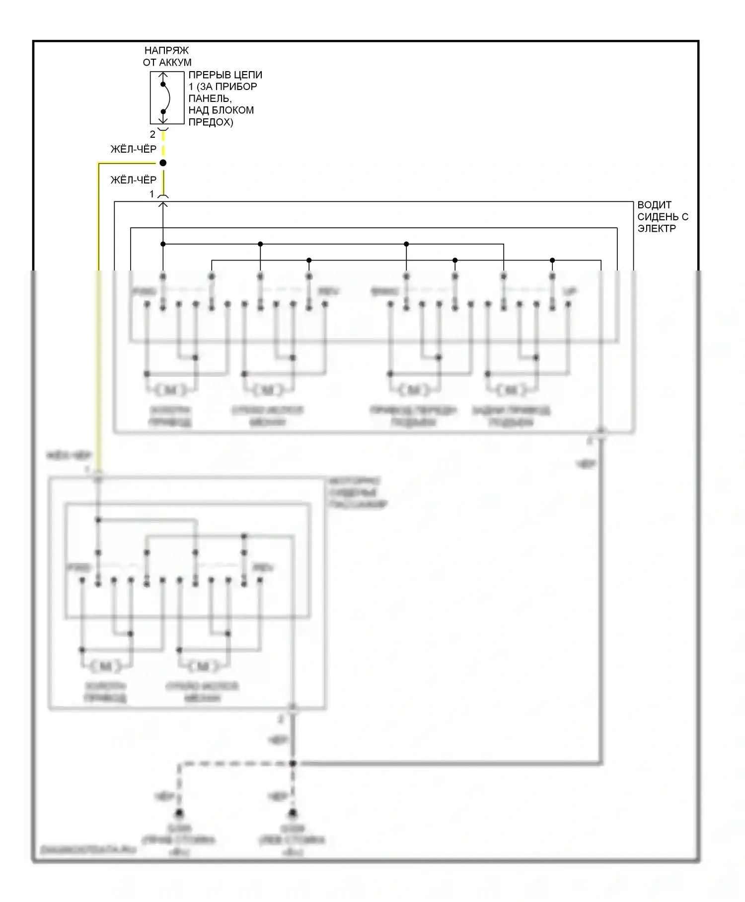 Maxima Nissan A32 (1994-2000): Электросхема сидений 