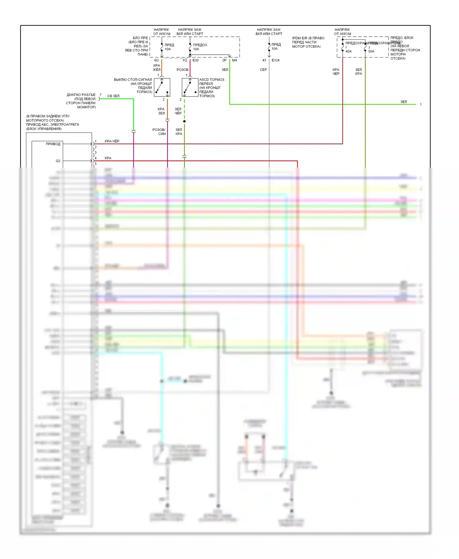 Maxima Nissan A33 (1999-2006): Антиблокировочная система abs электросхема с контролем тяги и стабилизацией (1 из 2) 