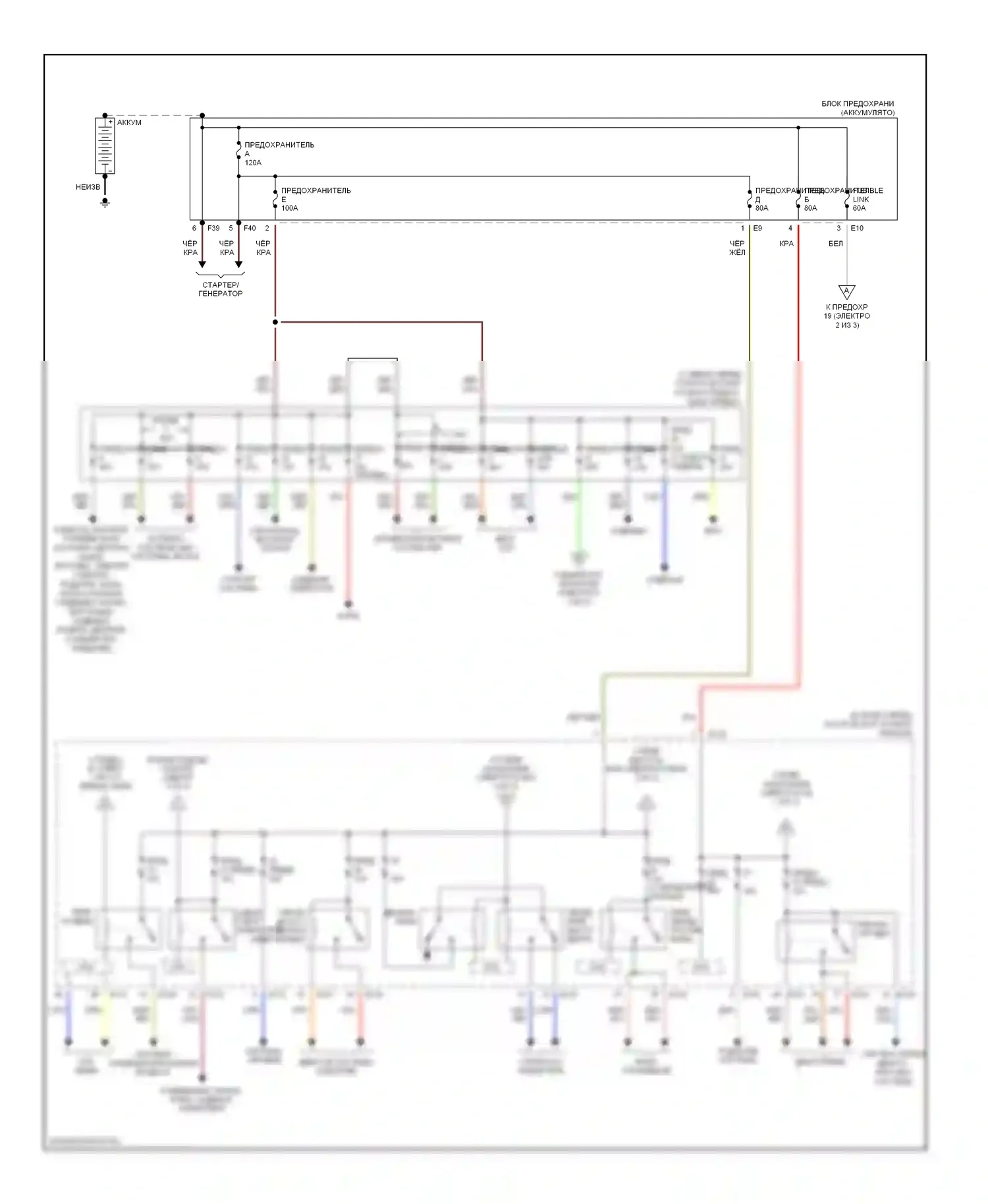 Maxima Nissan A33 (1999-2006): Электросхема блока предохранителей реле (1 из 3) 
