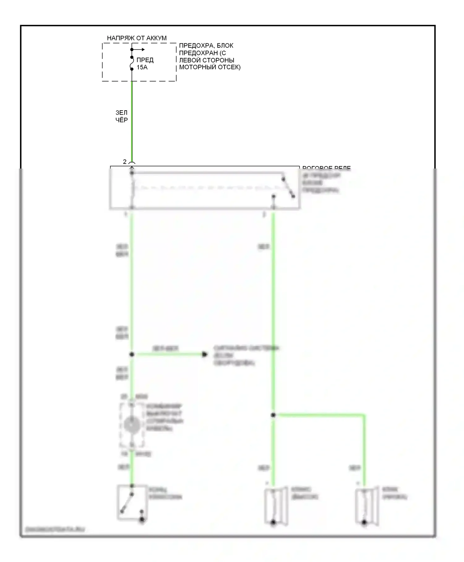 Maxima Nissan A33 (1999-2006): Электросхема клаксона 