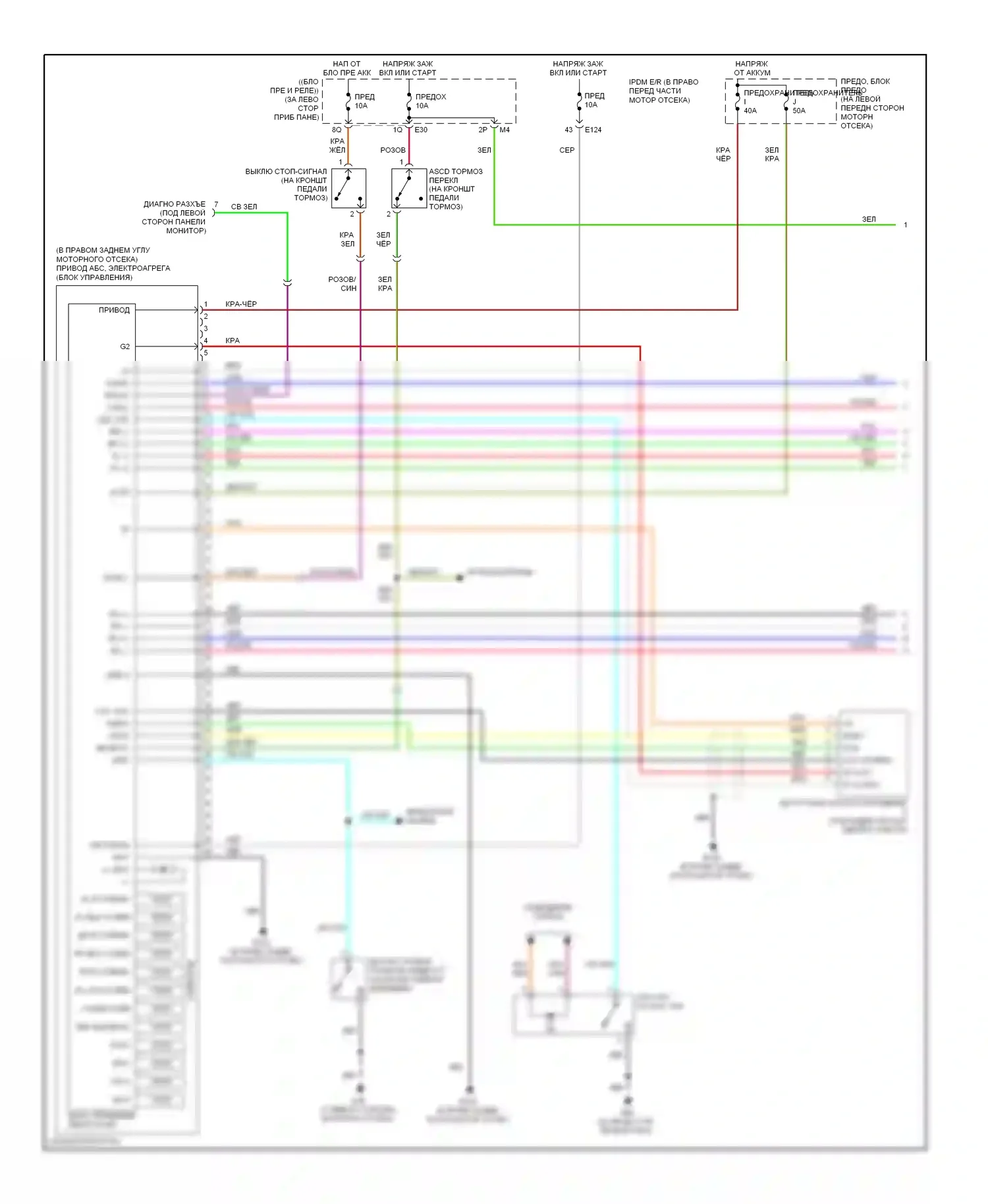Maxima Nissan A34 (2003-2008): Антиблокировочная система abs электросхема, без контроля тяги и помощи в стабилизации (1 из 2) 