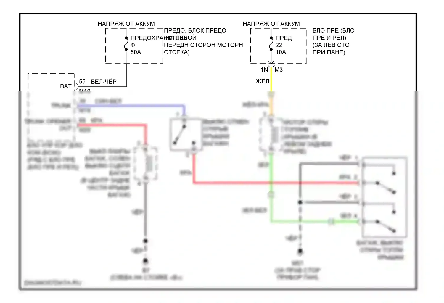Maxima Nissan A34 (2003-2008): Электросхема открытия багажника и лючка топливного бака 