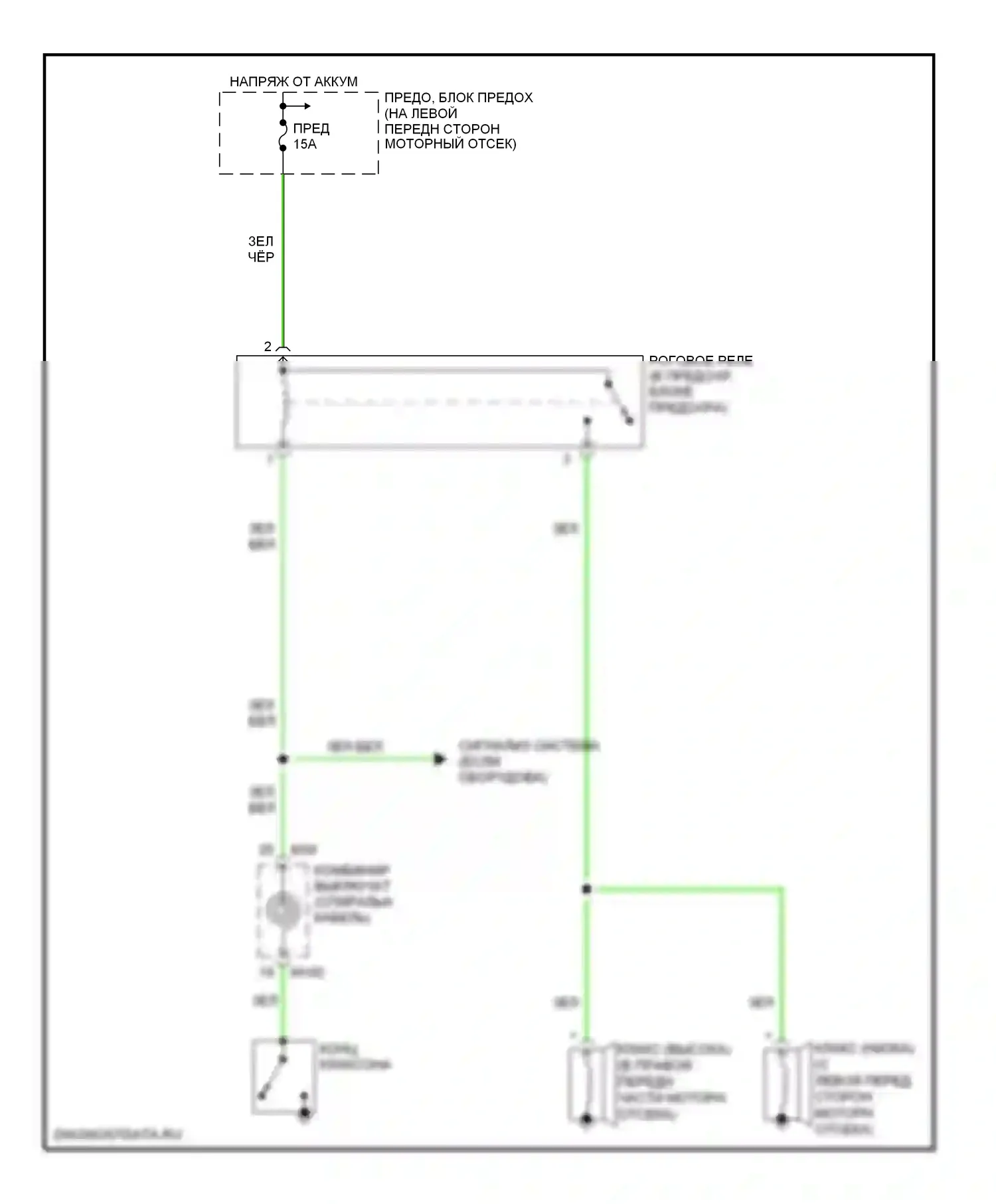Maxima Nissan A34 (2003-2008): Электросхема клаксона 