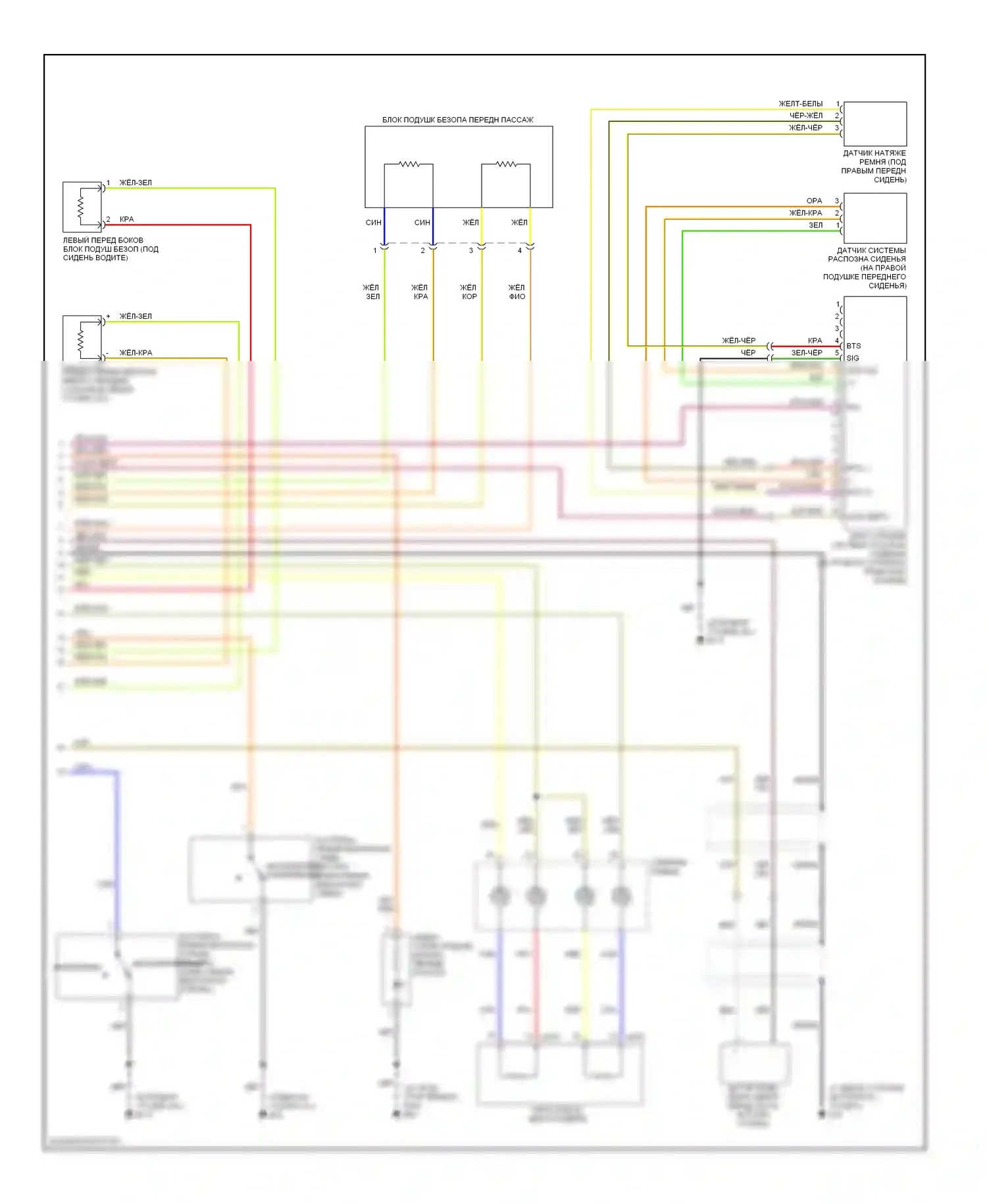 Maxima Nissan A34 (2003-2008): Электросхема подушек безопасности (2 из 2) 