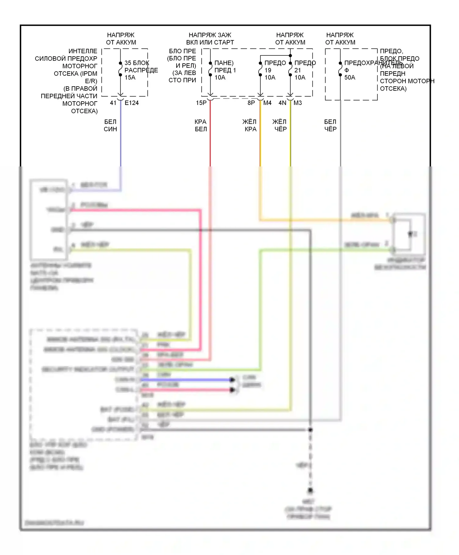 Maxima Nissan A34 (2003-2008): Электросхема иммобилайзера 