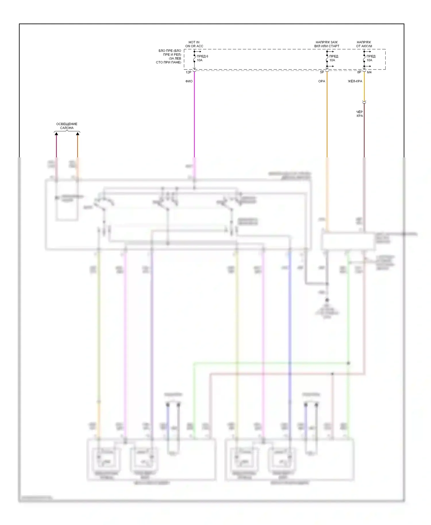 Maxima Nissan A34 (2003-2008): Электросхема силового зеркала 