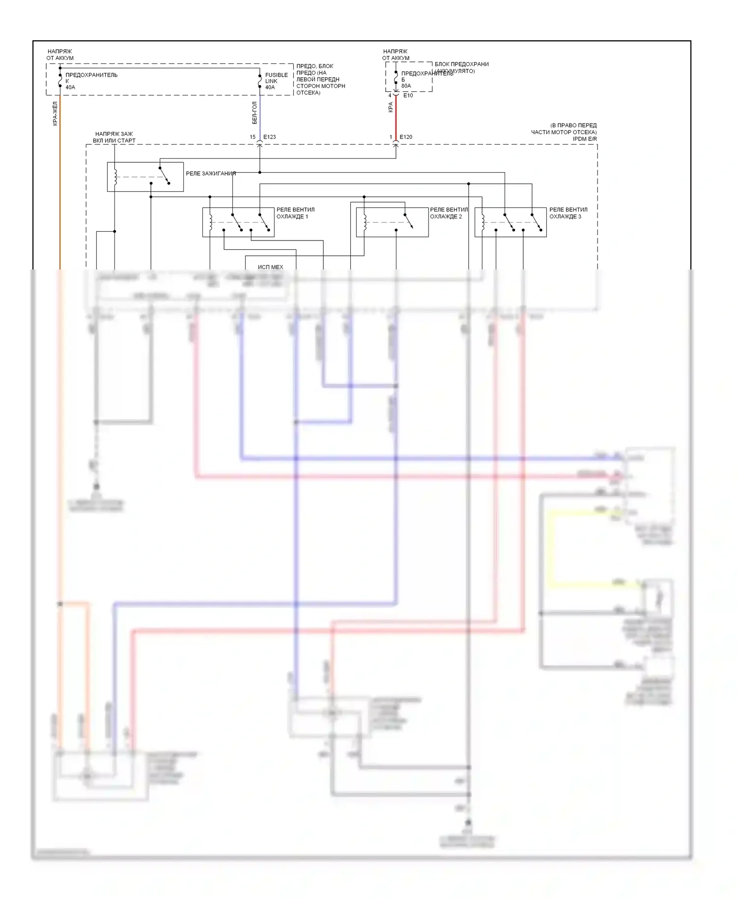 Maxima Nissan A34 (2003-2008): Электросхема вентилятора охлаждения 