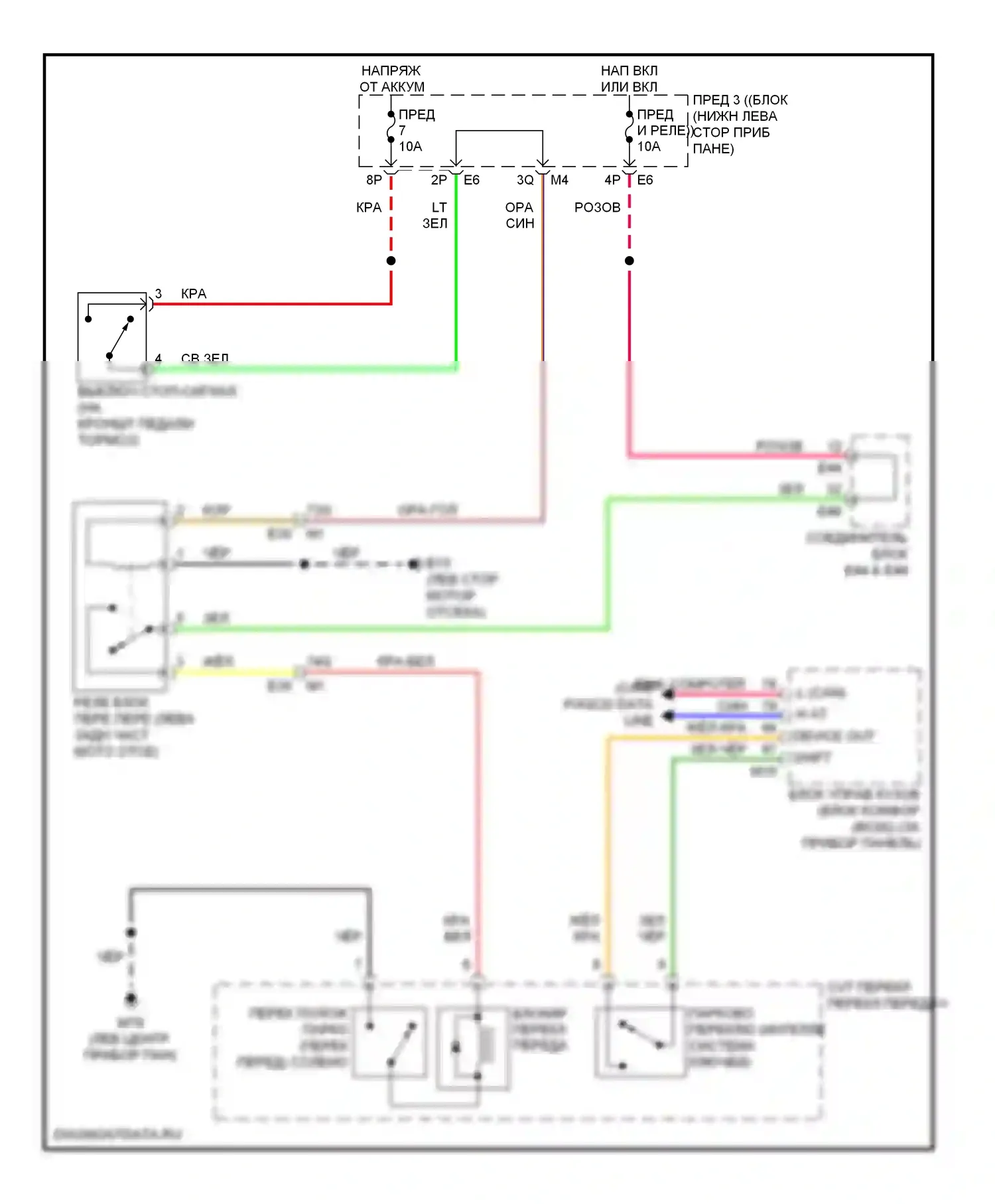 Maxima Nissan A35 (2008-2014): Электросхема блокировки селектора 