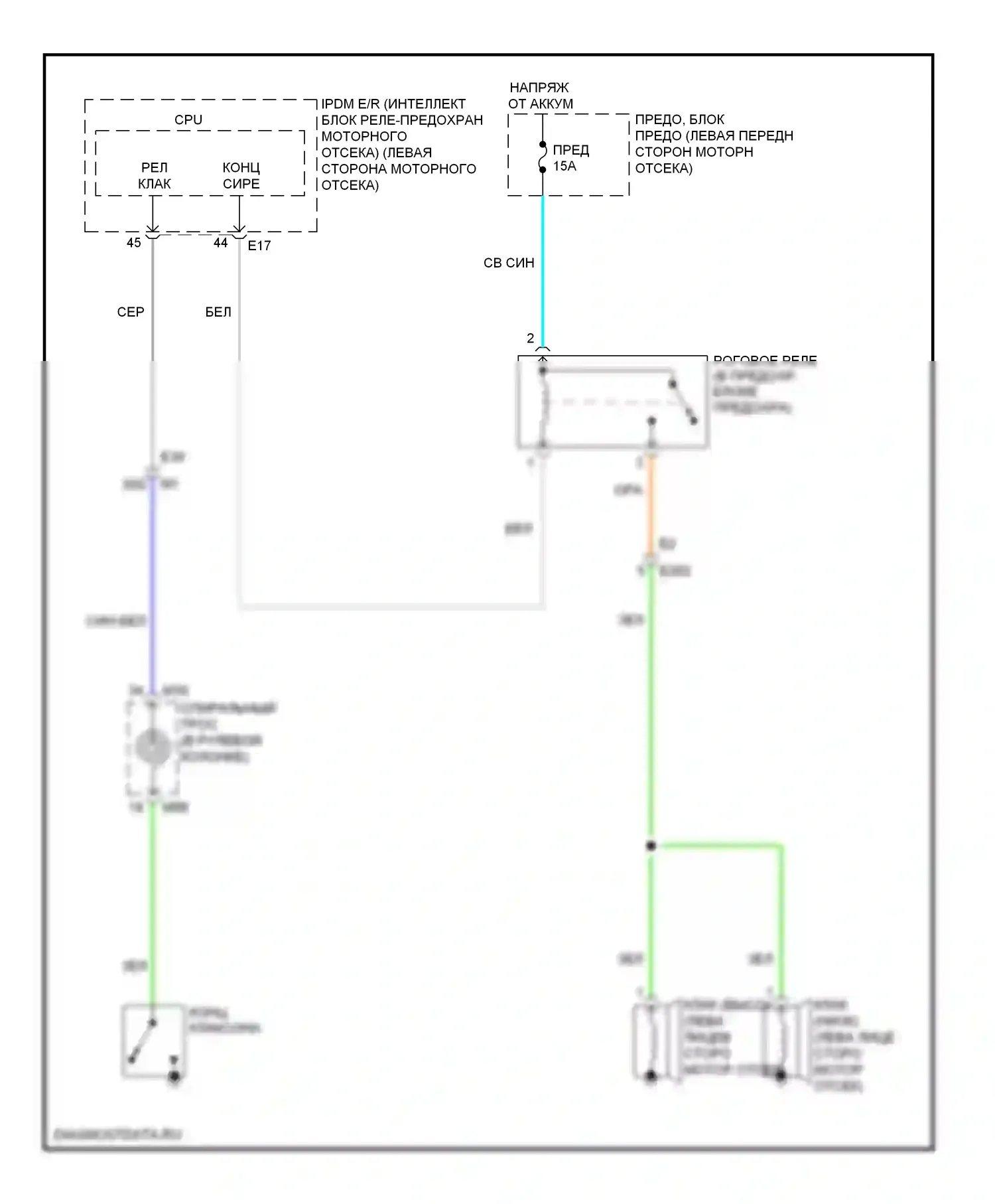 Maxima Nissan A35 (2008-2014): Электросхема клаксона 