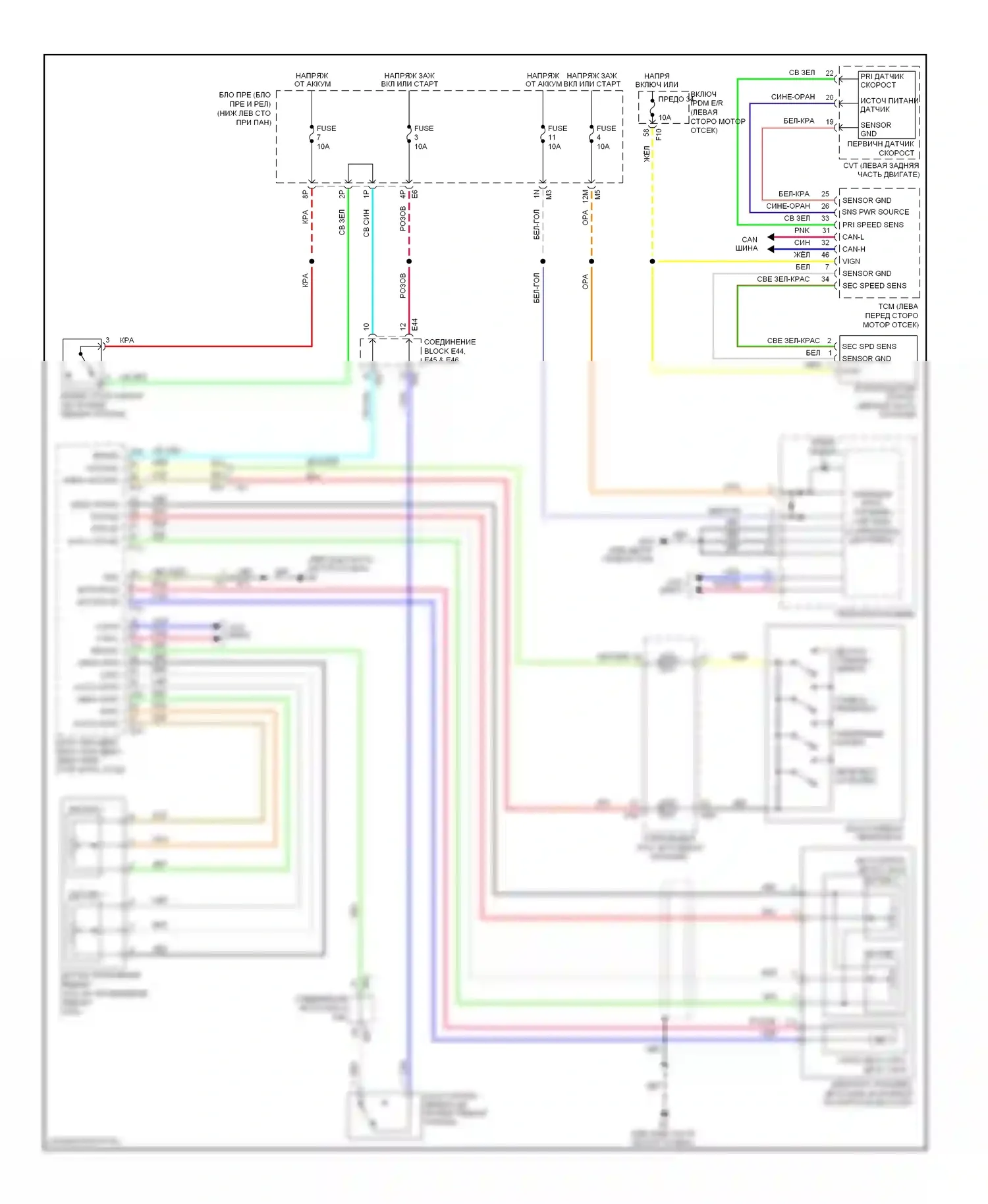 Maxima Nissan A35 (2008-2014): Электросхема круиз-контроля 