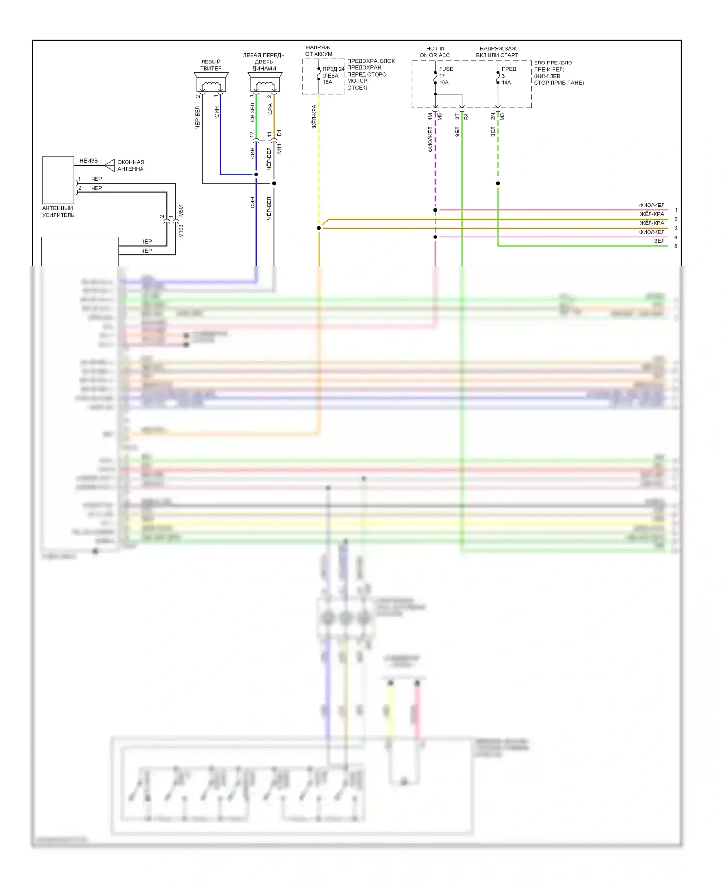 Maxima Nissan A35 (2008-2014): Электросхема магнитолы, база (1 из 2) 