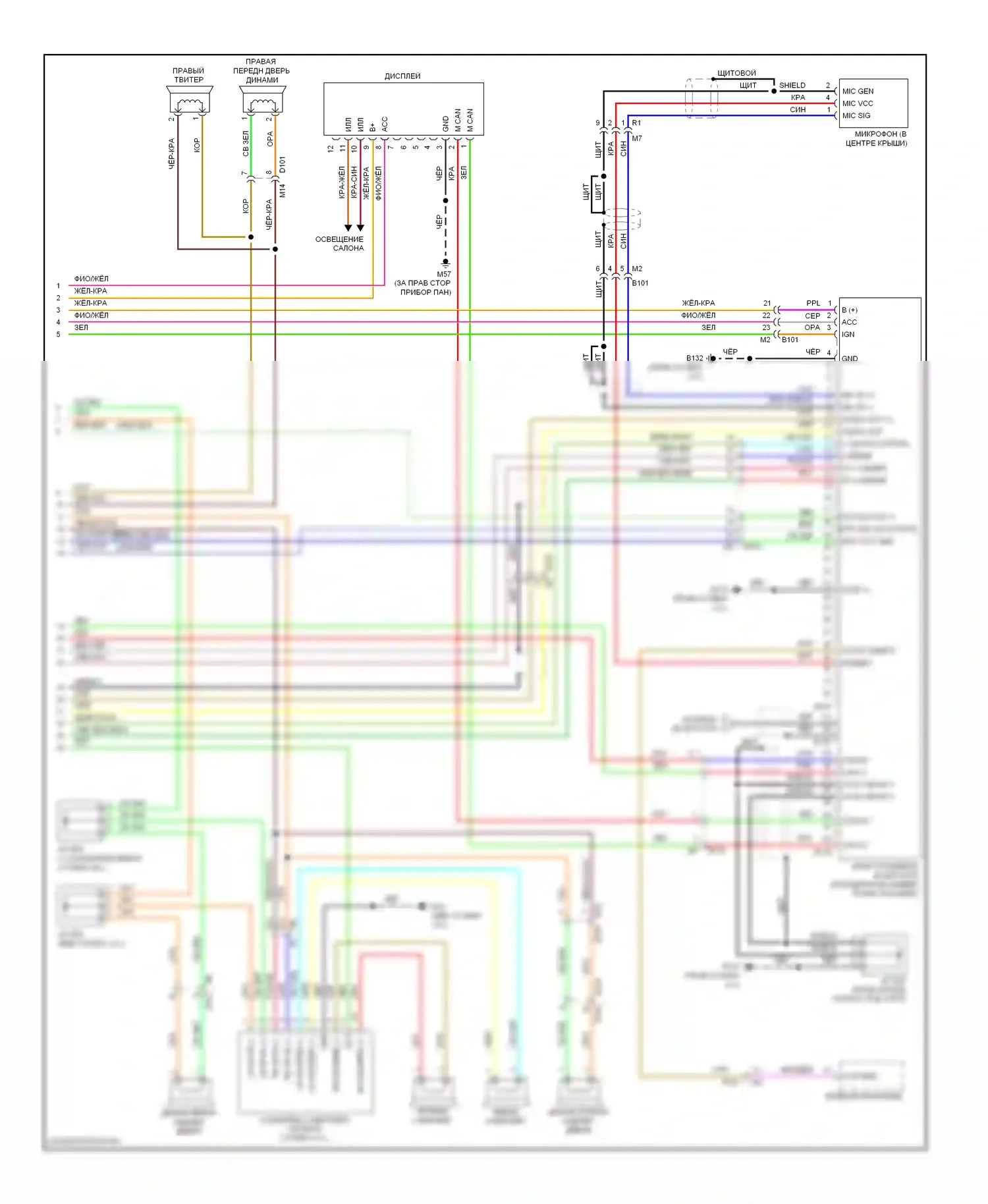 Maxima Nissan A35 (2008-2014): Электросхема магнитолы, база (2 из 2) 