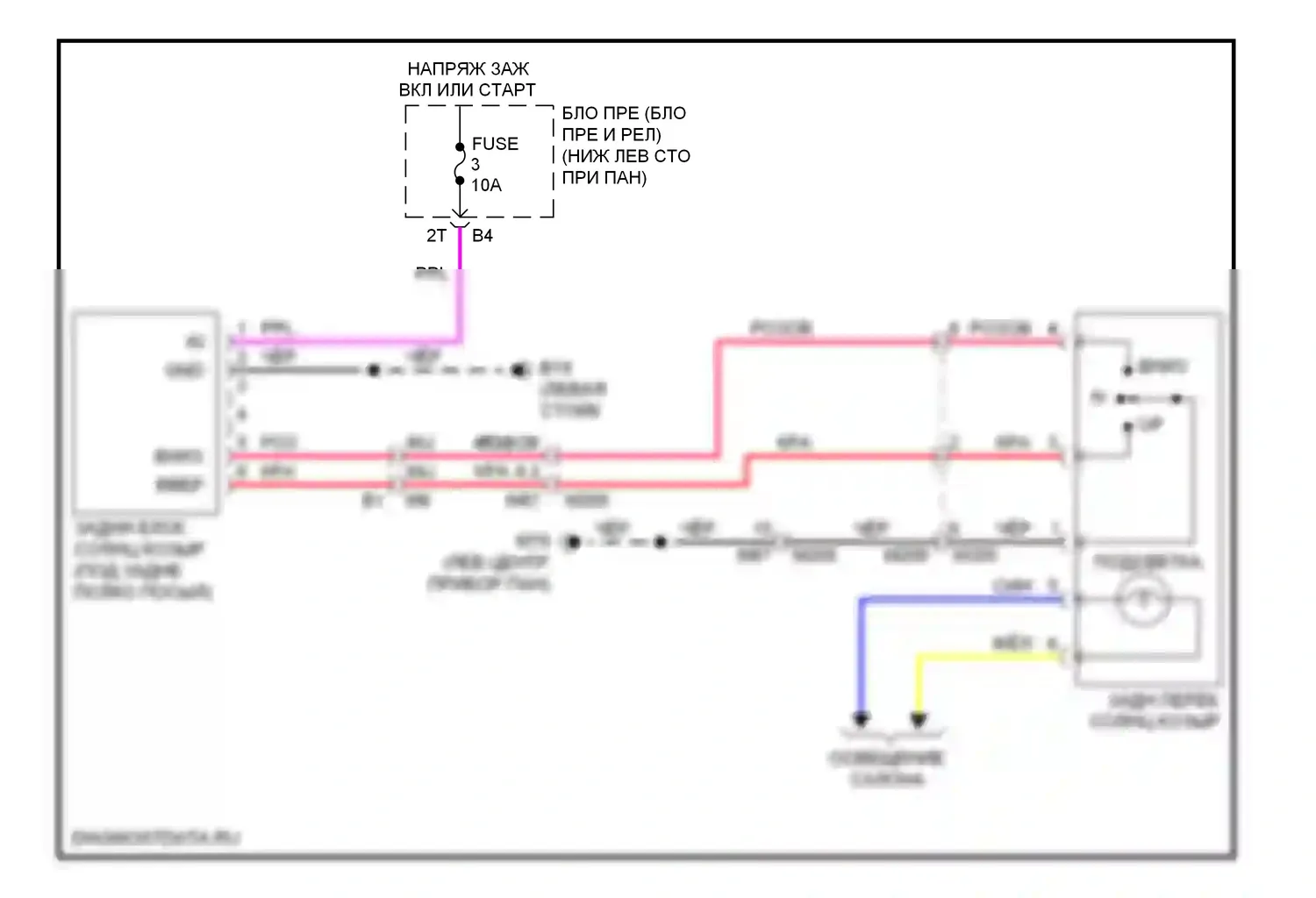 Maxima Nissan A35 (2008-2014): Электросхема солнцезащитного козырька заднего стекла 