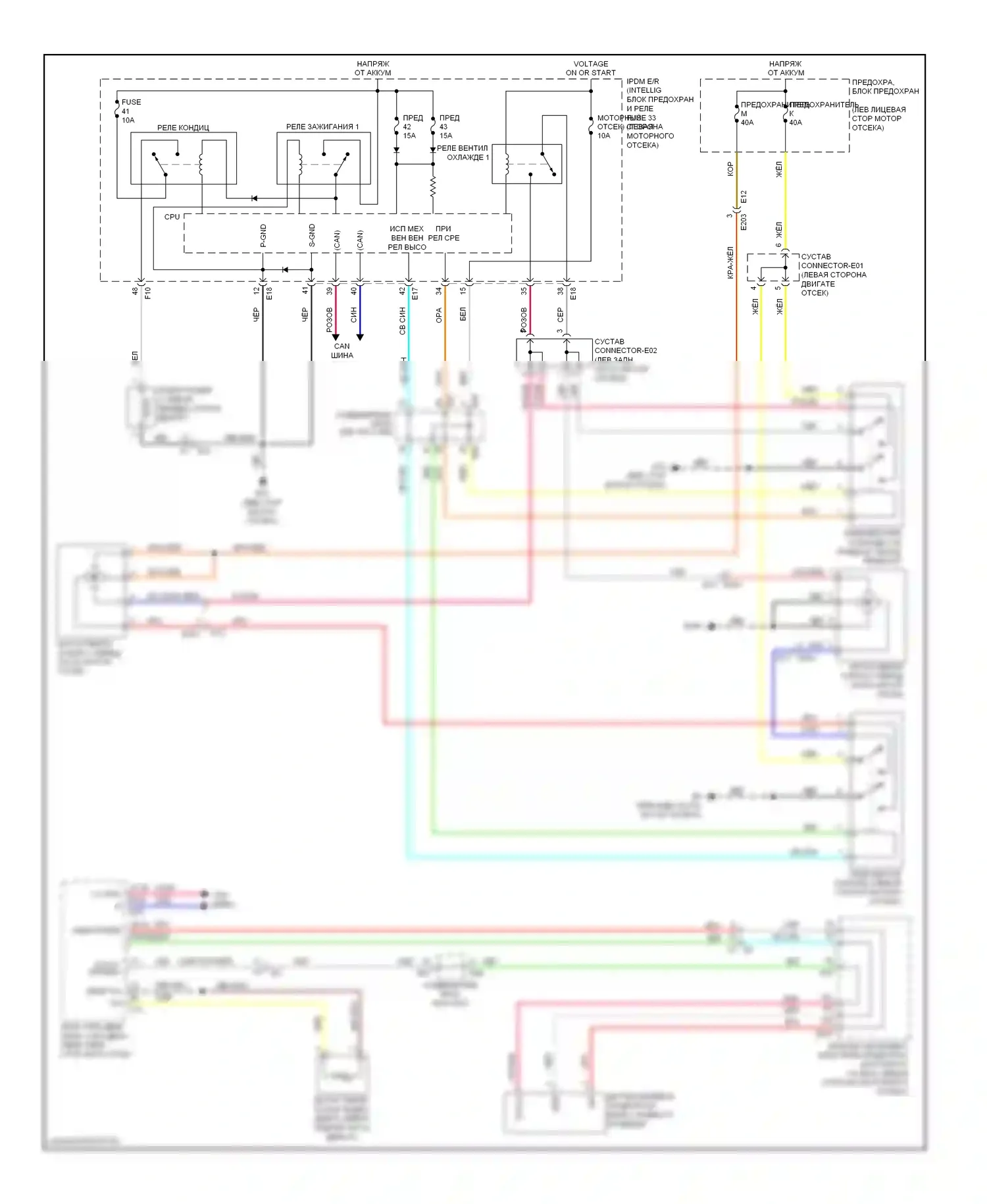 Maxima Nissan A35 (2008-2014): Электросхема вентилятора охлаждения 