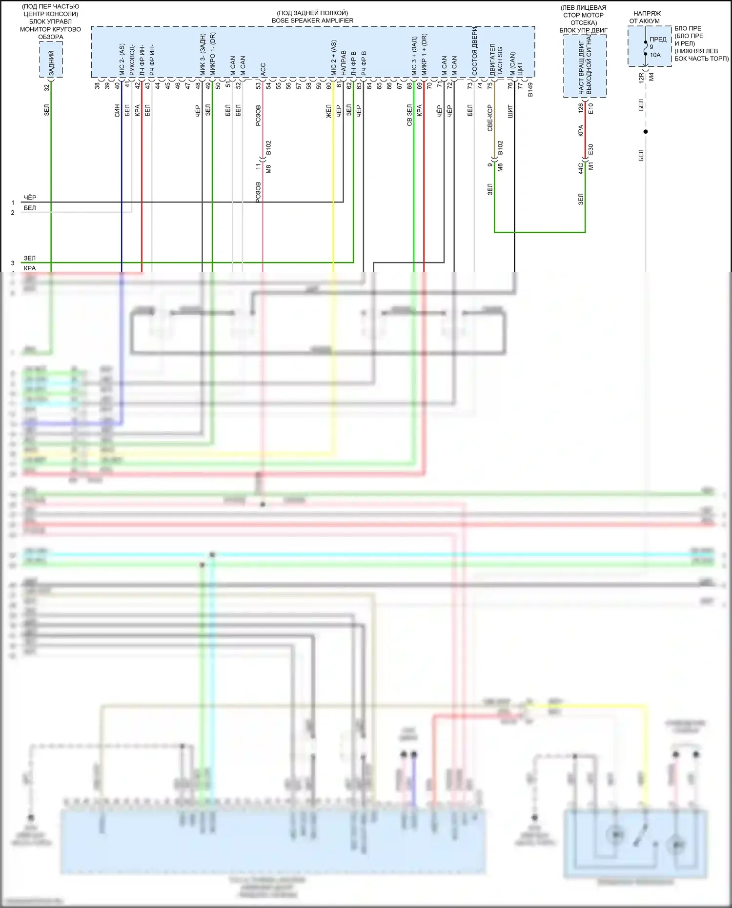 Maxima Nissan A36 (2015-2024): Электросхема магнитолы, с навигацией и bose (2 из 5) 