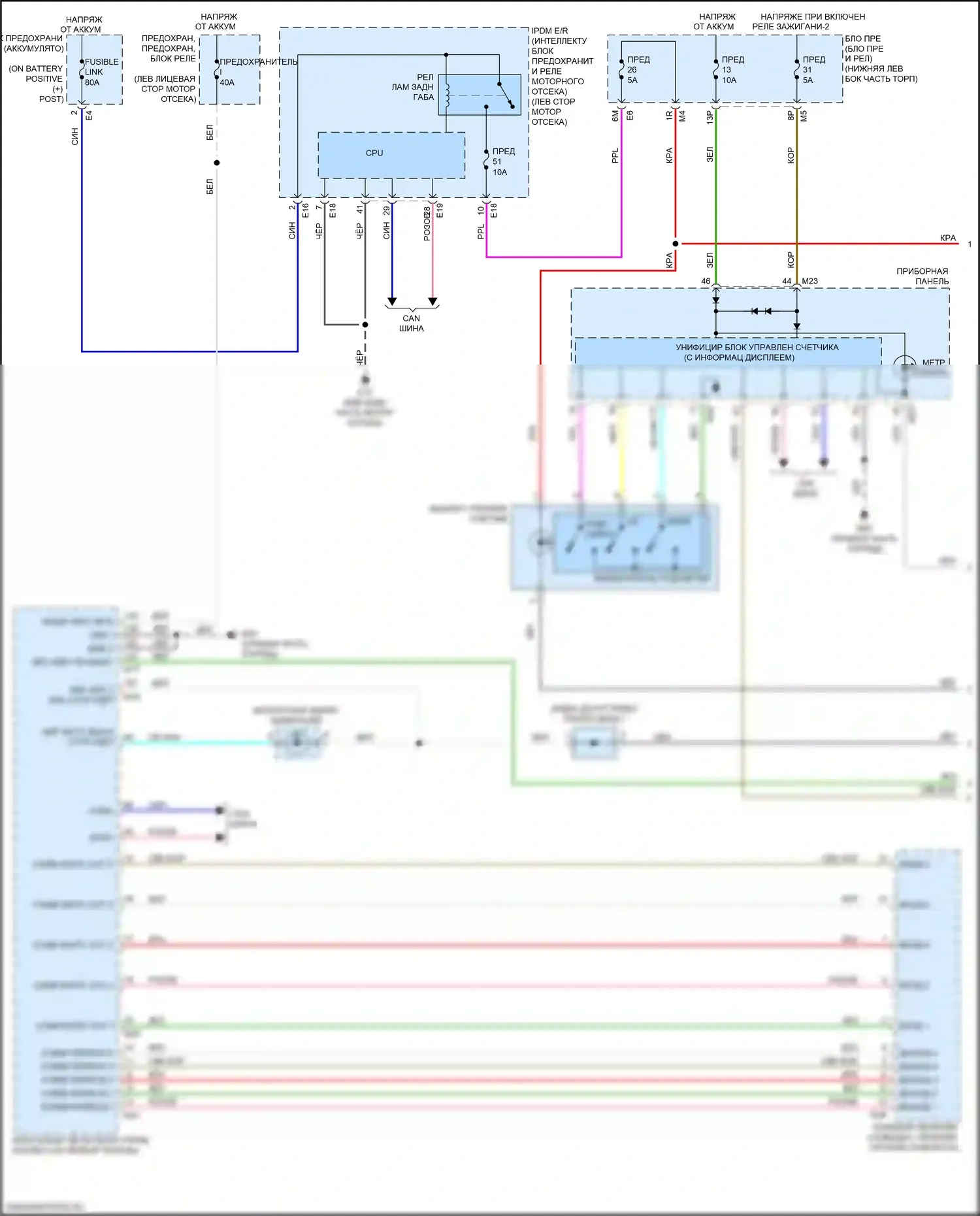Maxima Nissan A36 (2015-2024): Электросхема подсветки приборной панели (1 из 2) 