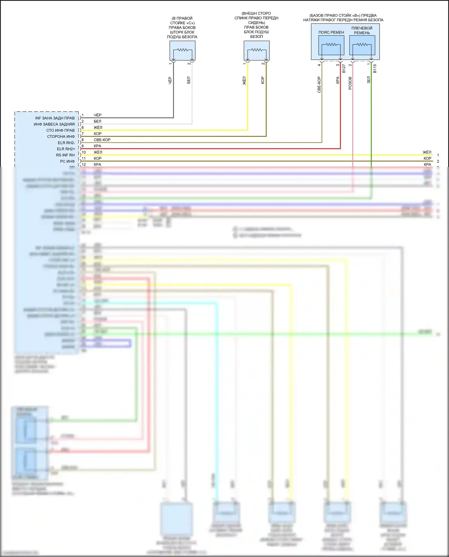 Maxima Nissan A36 (2015-2024): Электросхема подушек безопасности (1 из 3) 