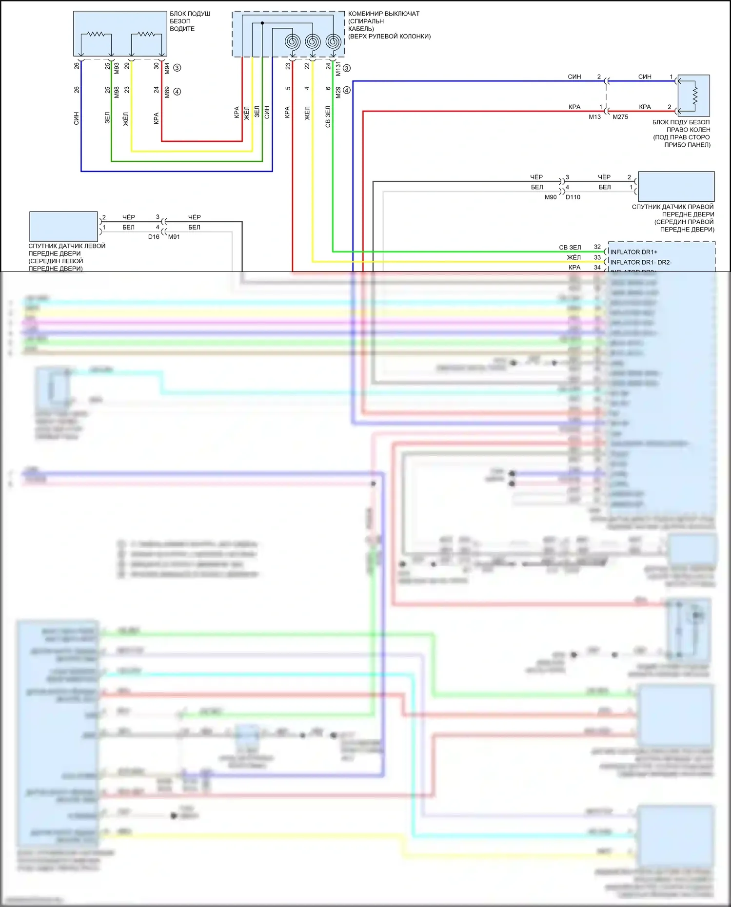 Maxima Nissan A36 (2015-2024): Электросхема подушек безопасности (3 из 3) 